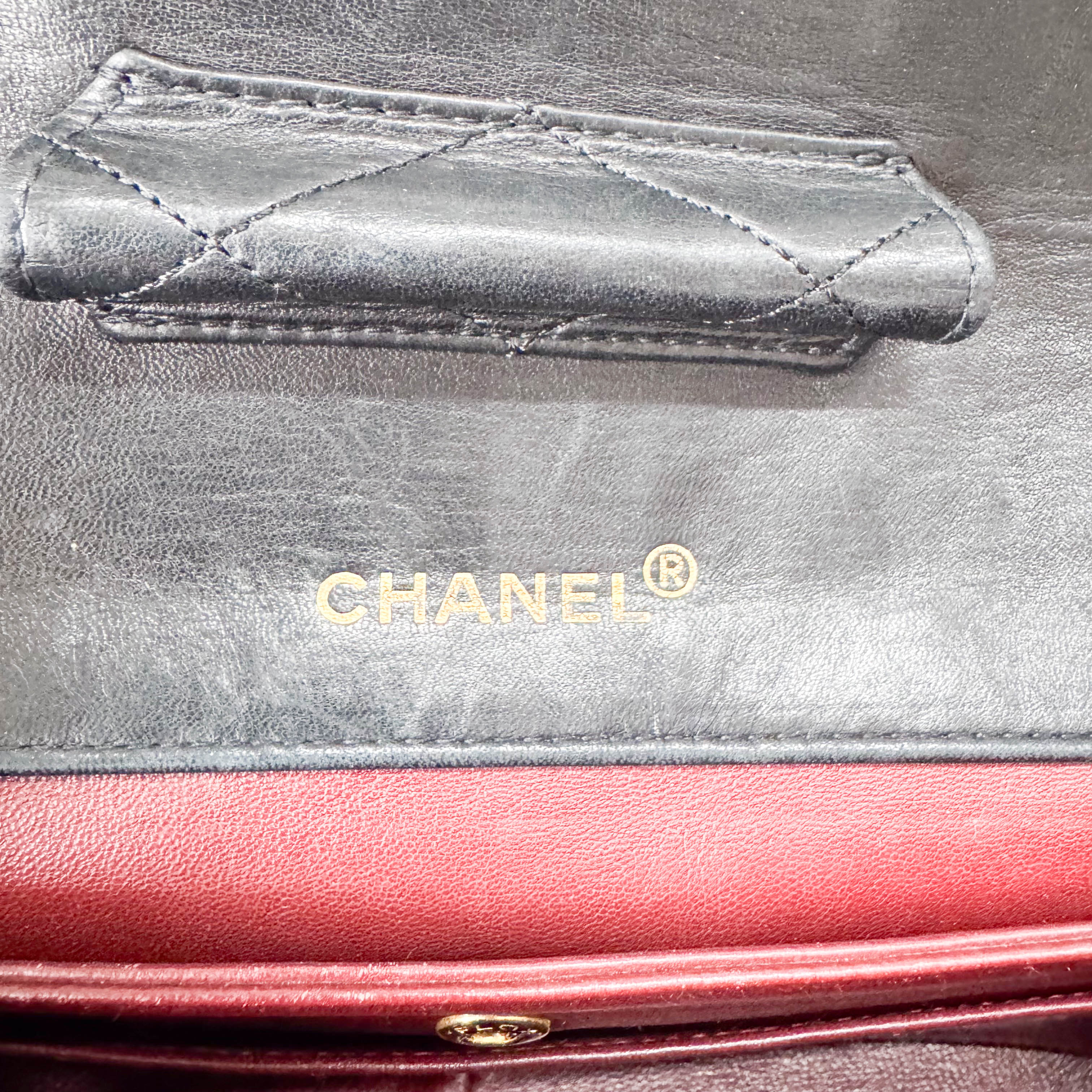 Timeless Classic Double Flap Matelassé Black Leather Chain Bag