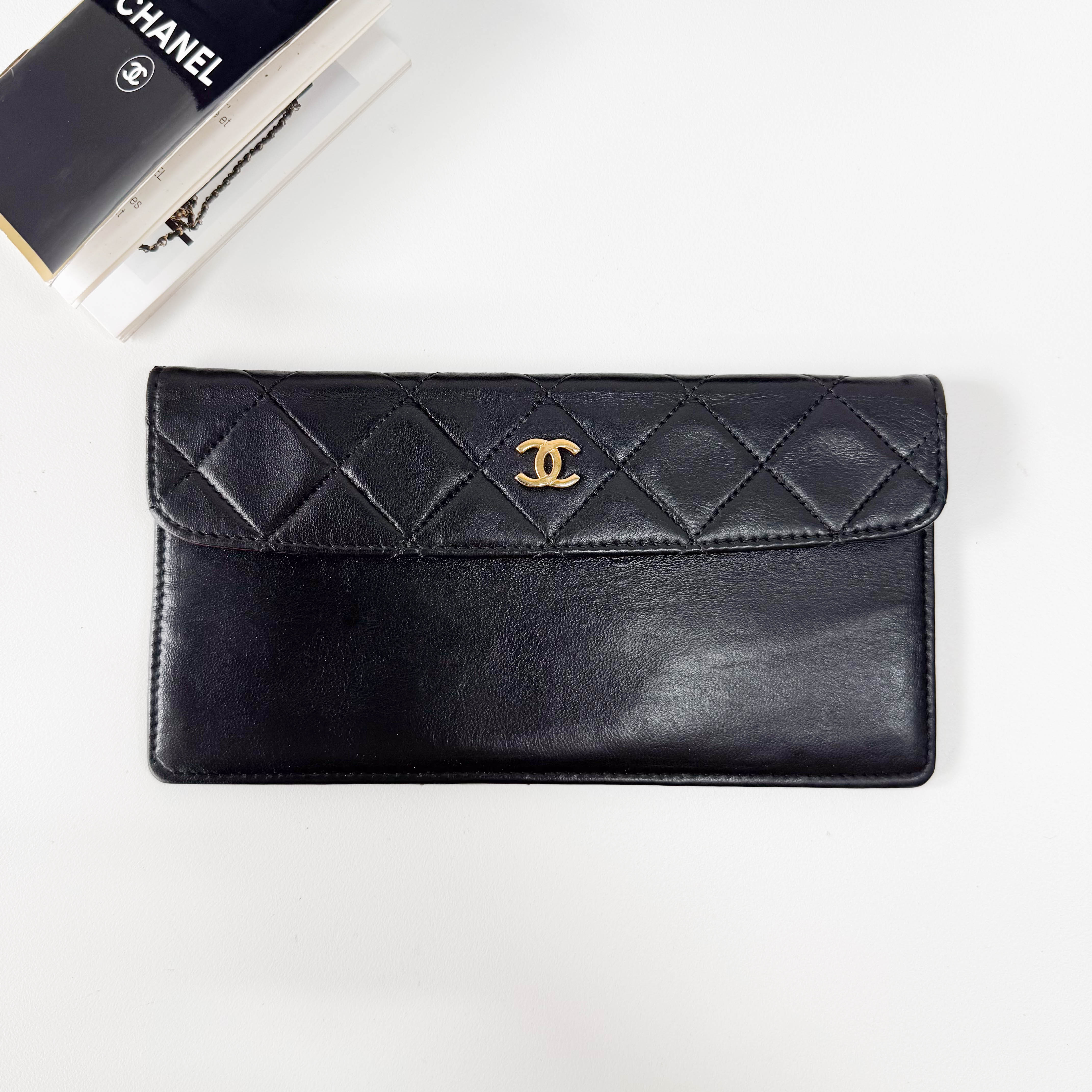 Timeless Classic Double Flap Matelassé Black Leather Chain Bag