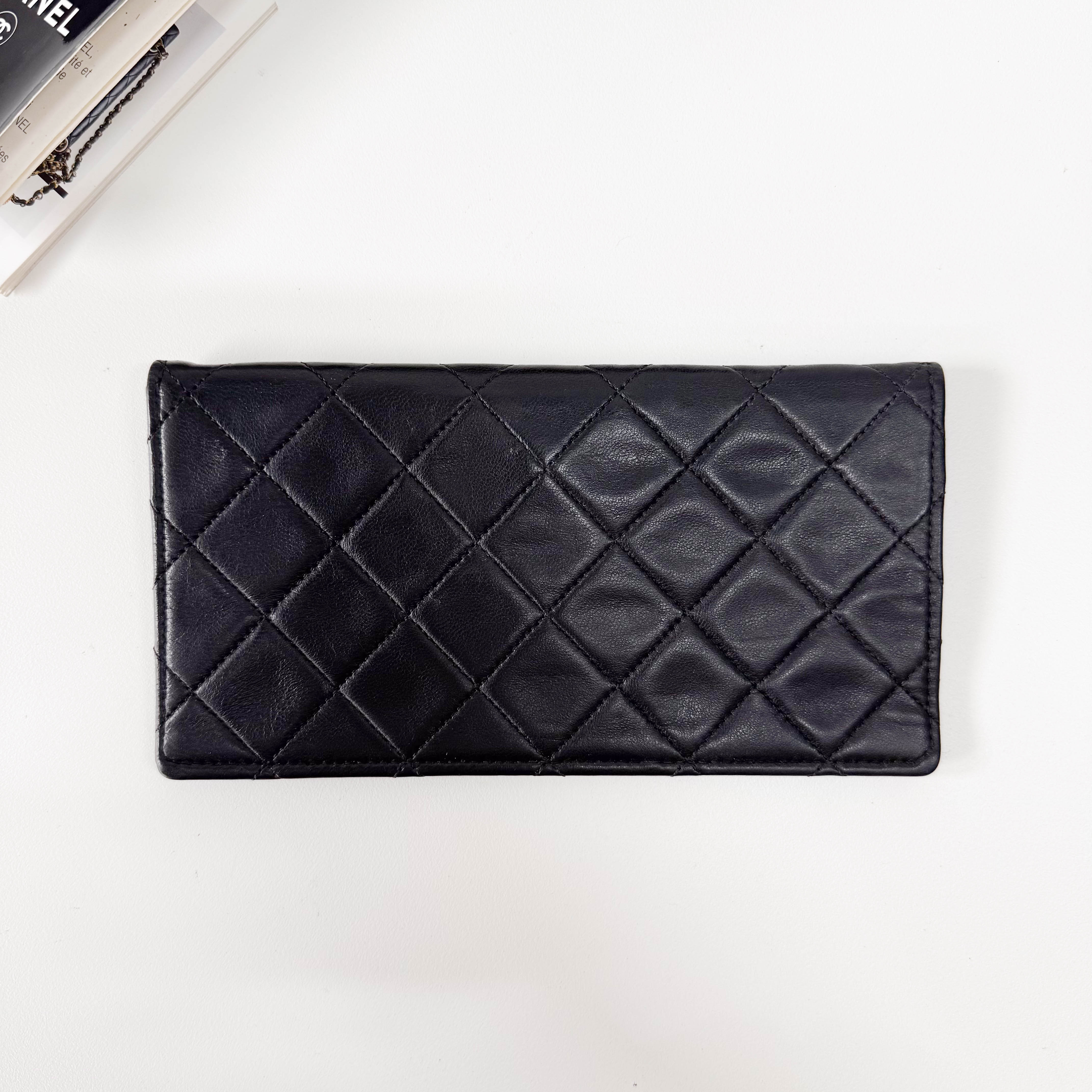 Timeless Classic Double Flap Matelassé Black Leather Chain Bag