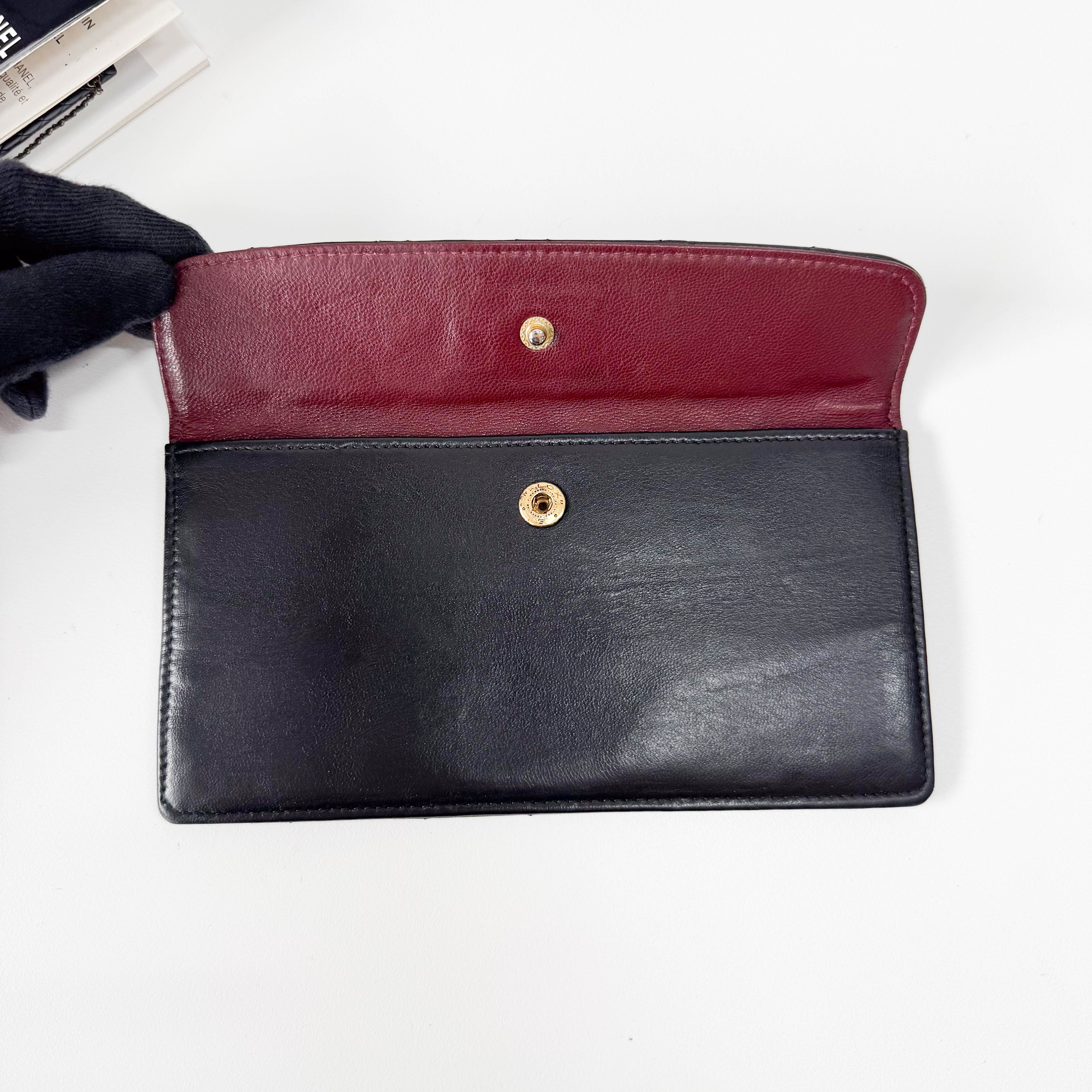 Timeless Classic Double Flap Matelassé Black Leather Chain Bag