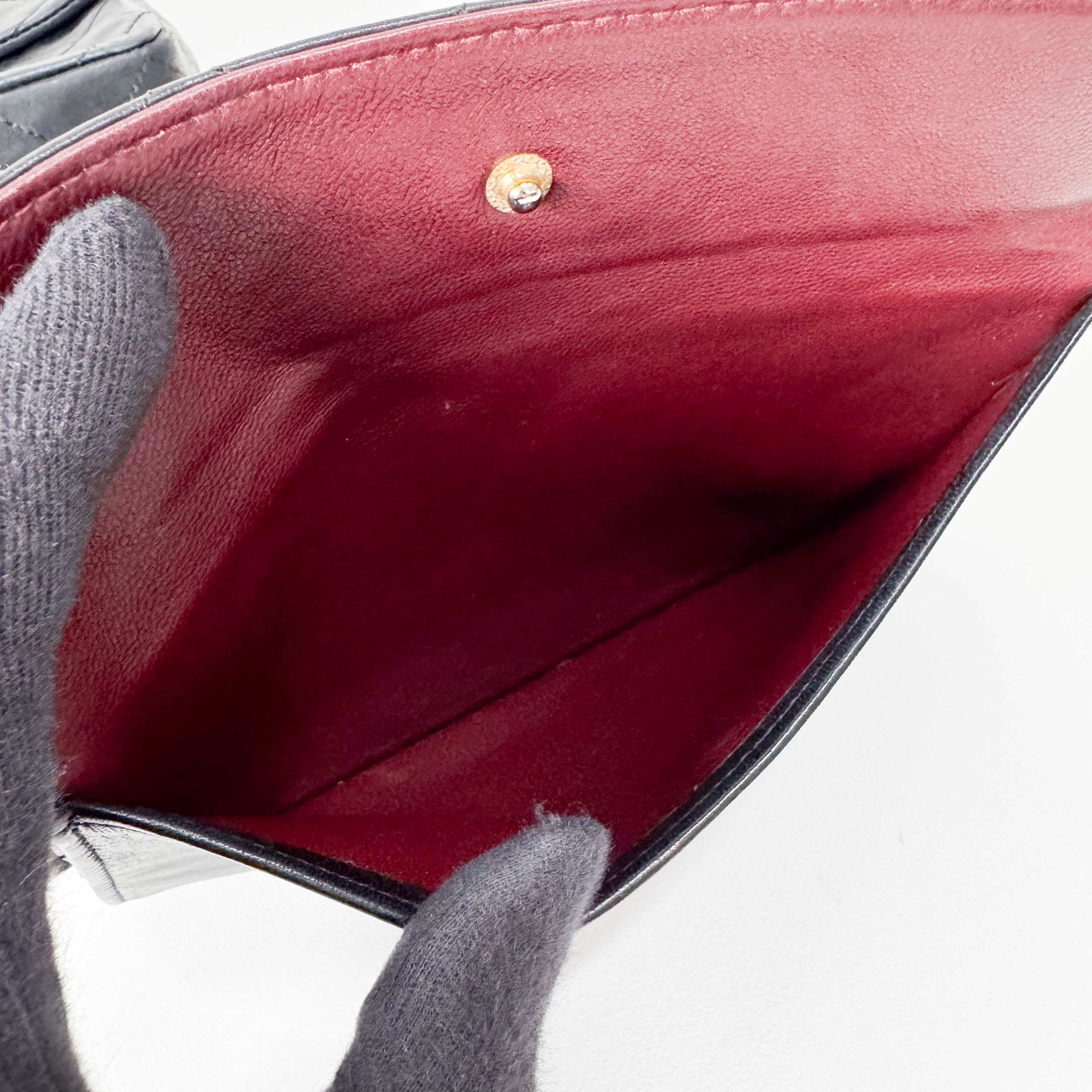 Timeless Classic Double Flap Matelassé Black Leather Chain Bag