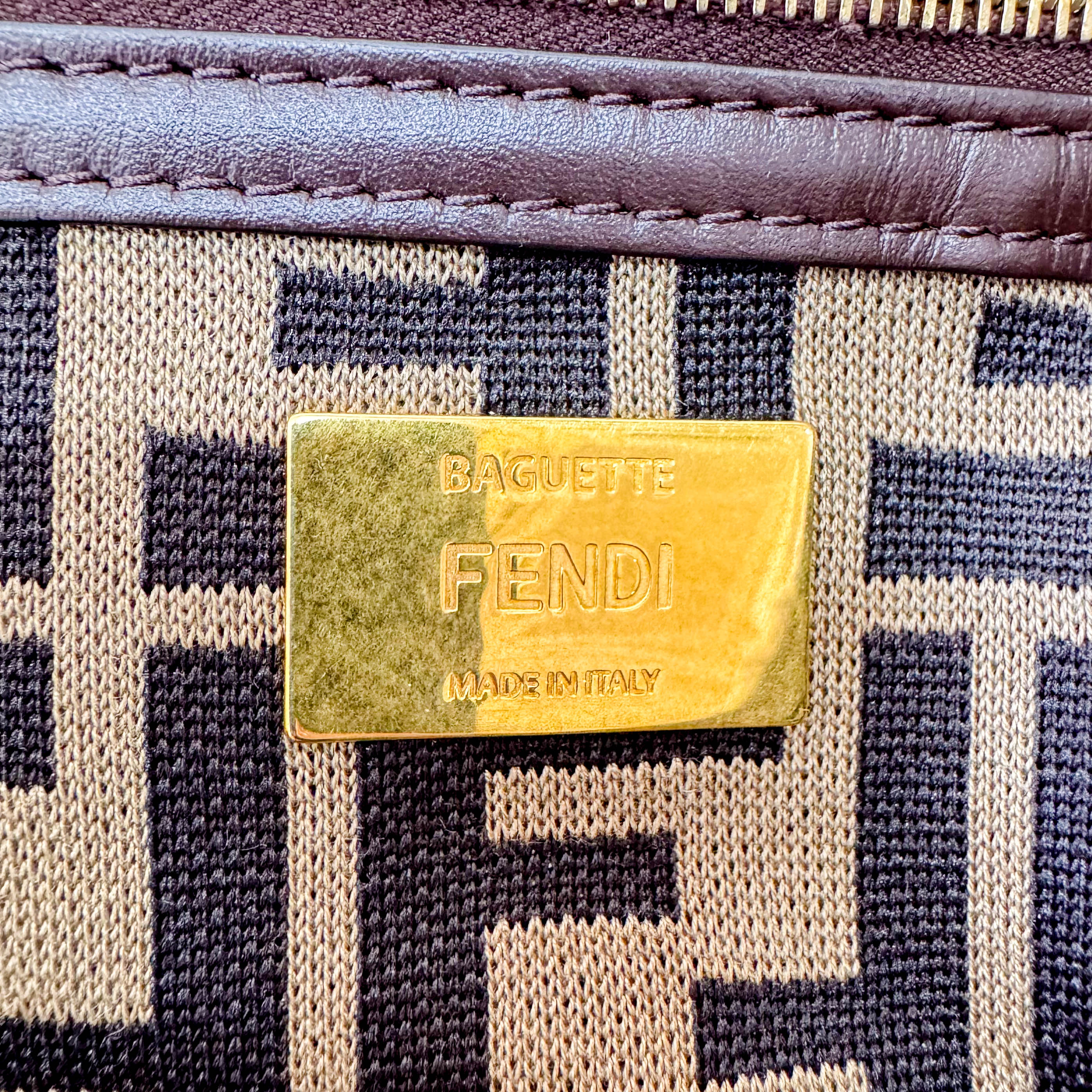 Baguette Grey Braided Wool with Zucca Interior Lining Shoulder Bag