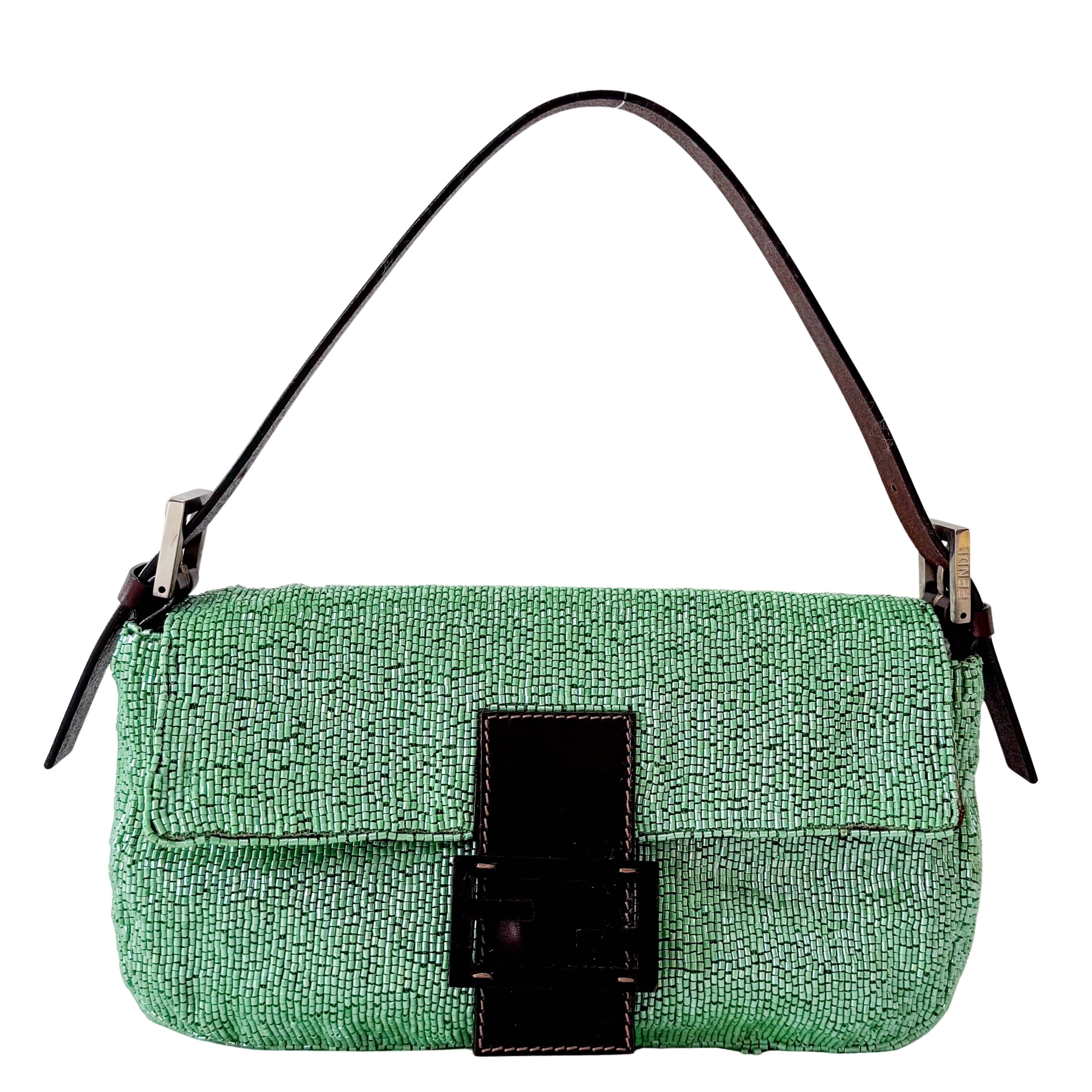 Baguette Green Beads Shoulder Bag