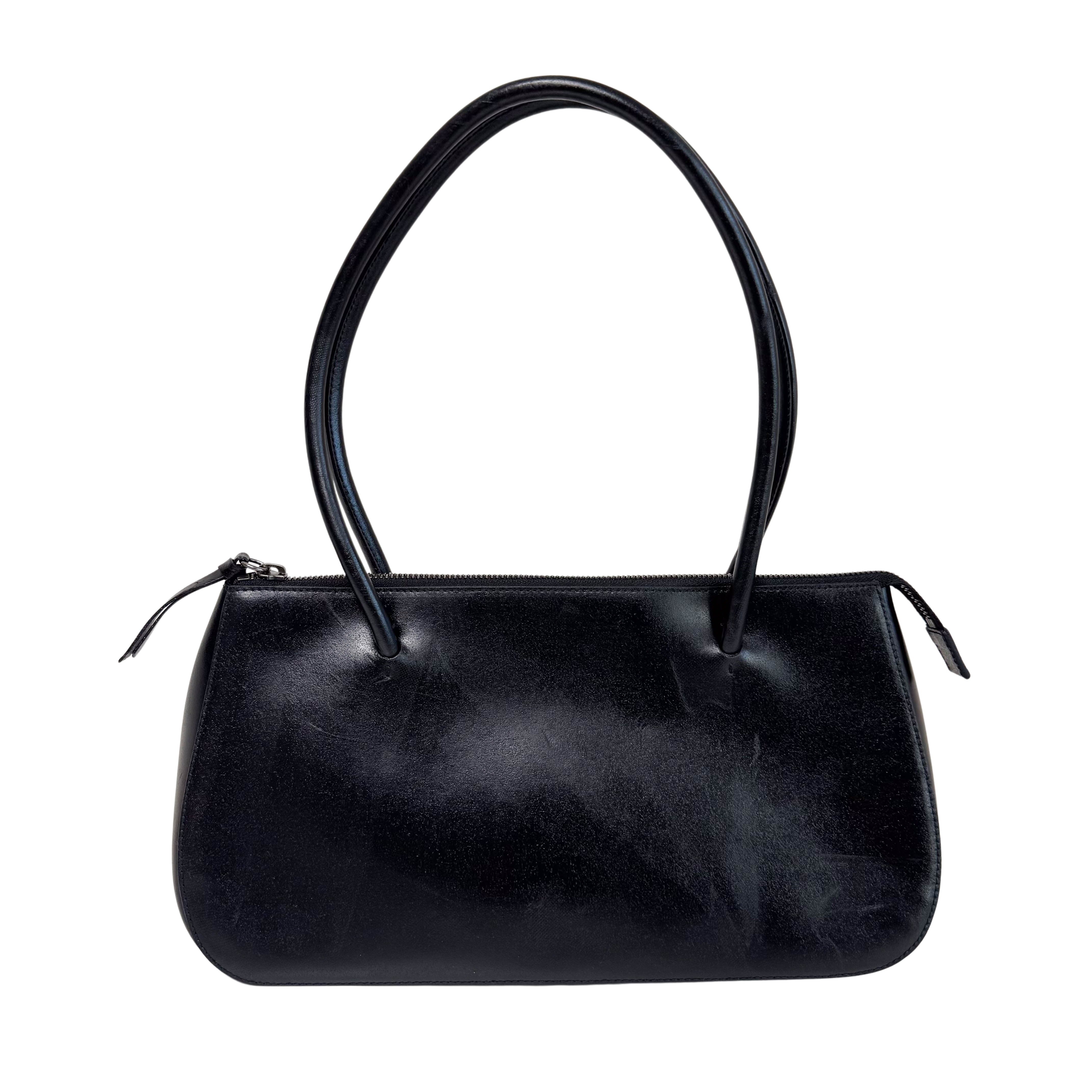 Archive Black Leather Shoulder Bag