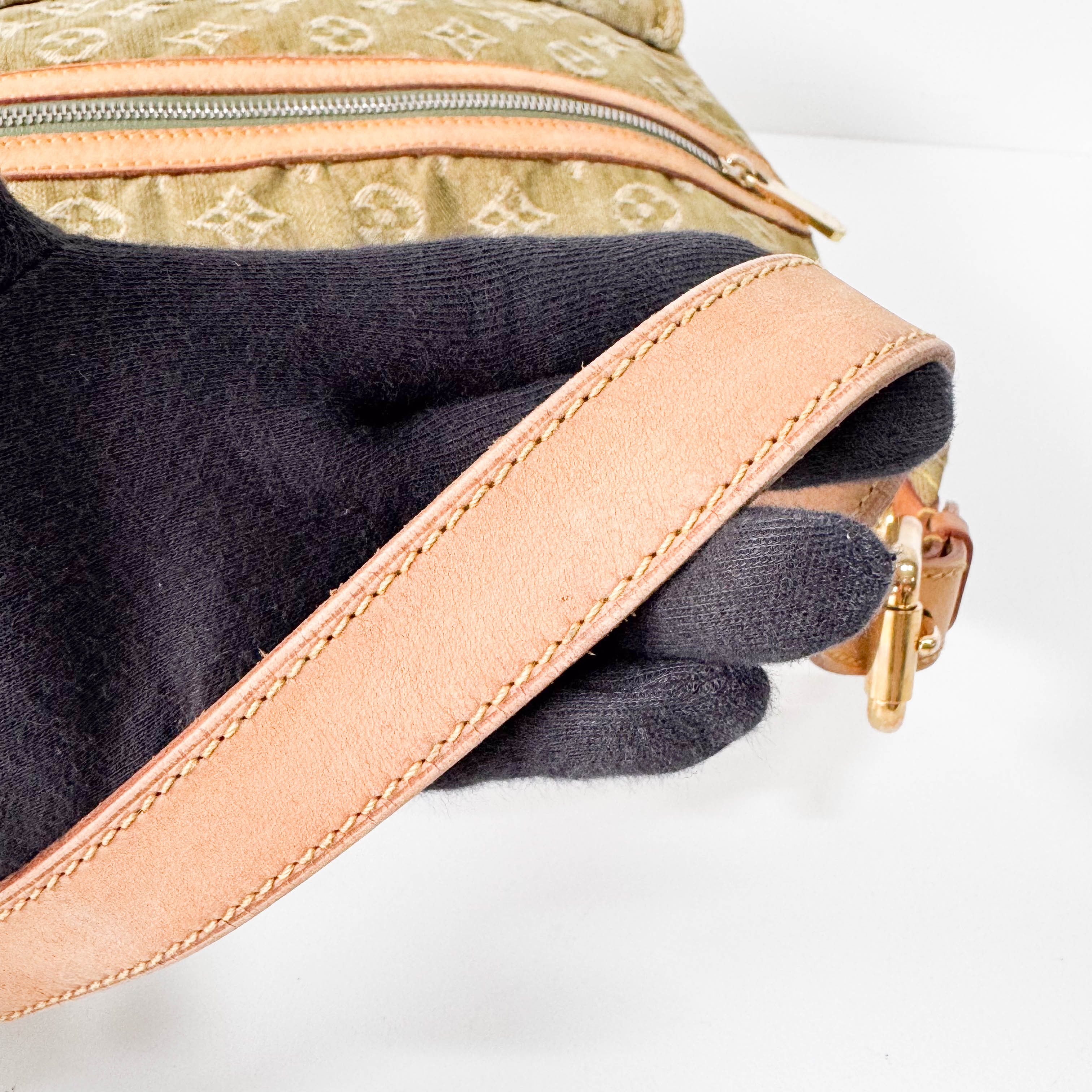 Baggy Khaki Denim Monogram GM Shoulder Bag