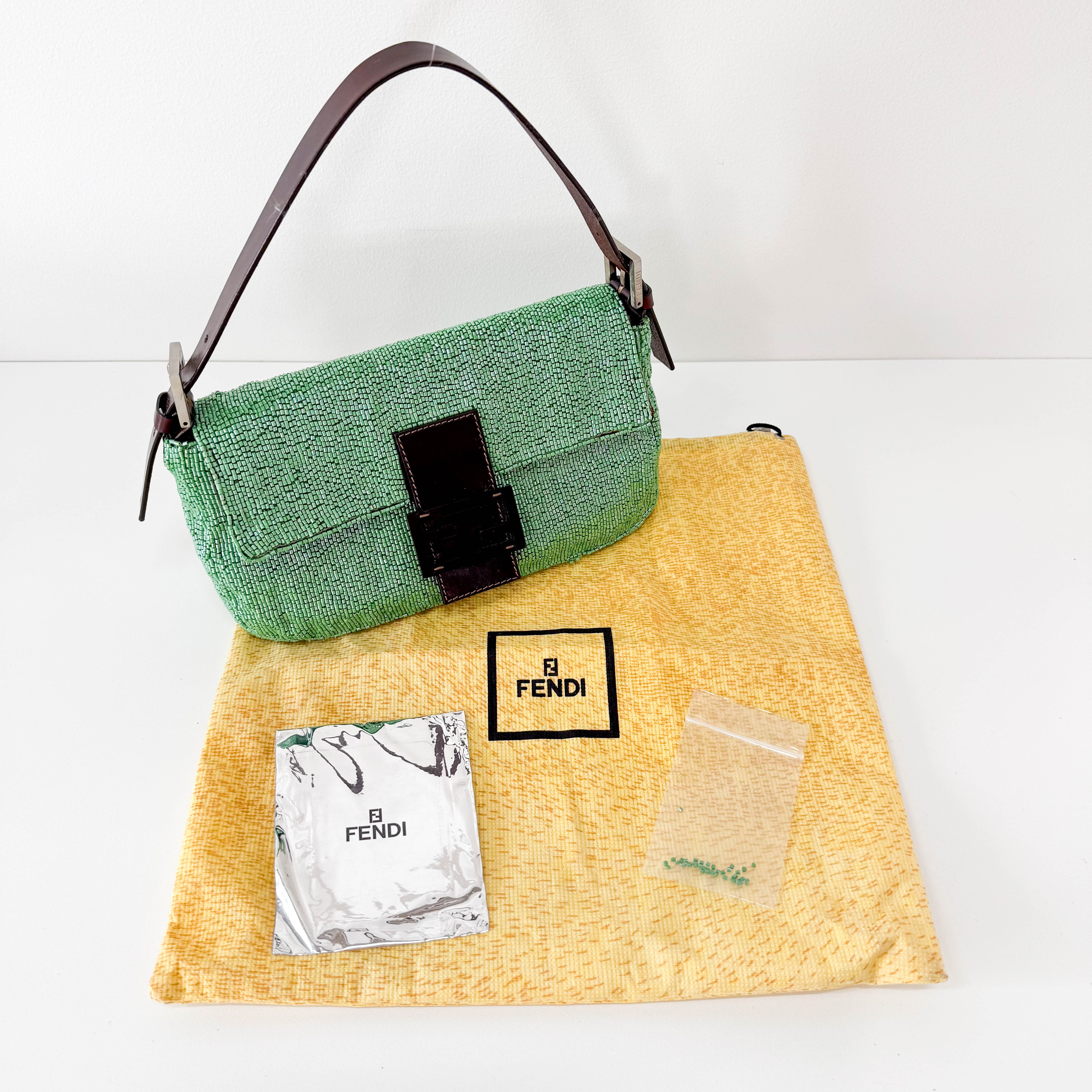 Baguette Green Beads Shoulder Bag