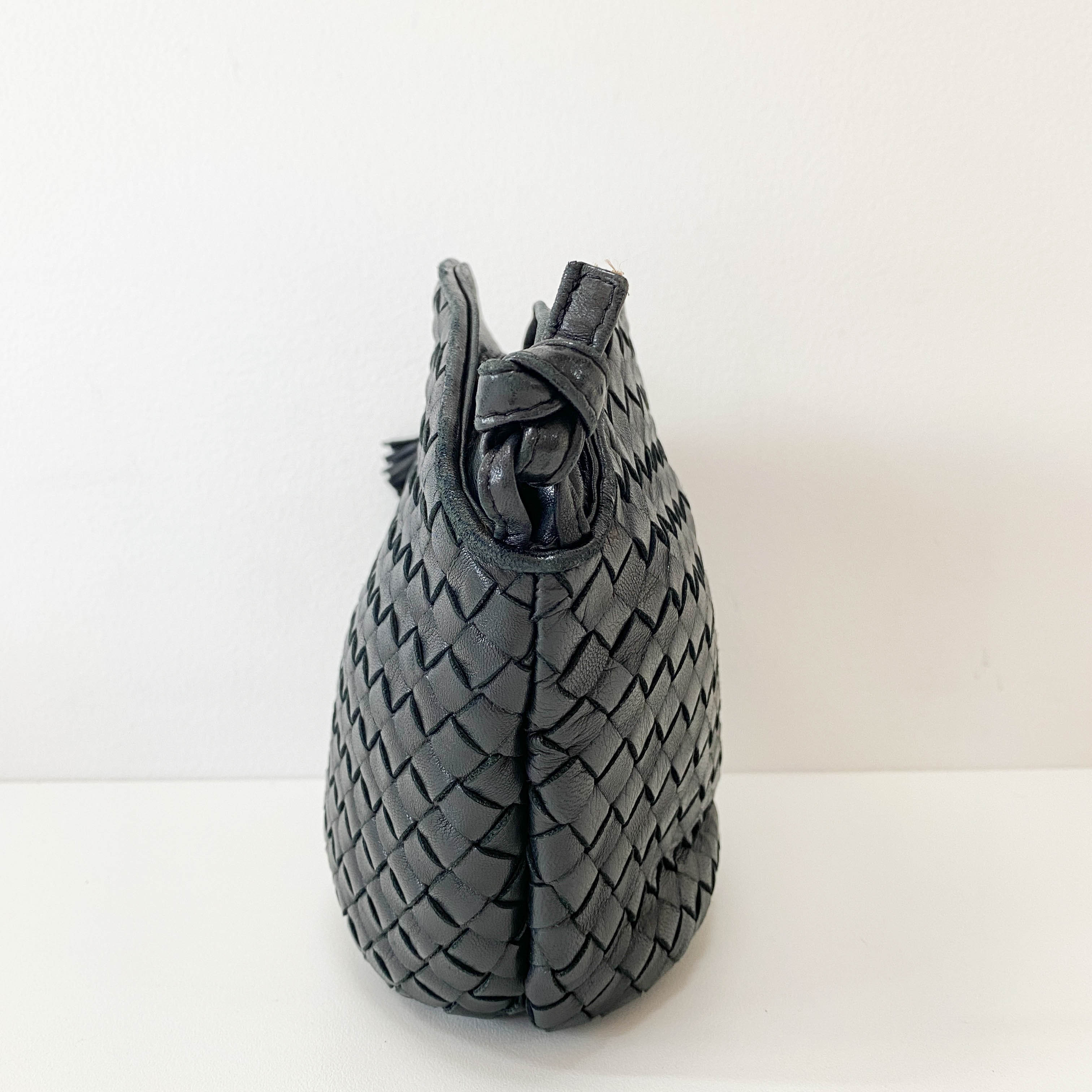 Intrecciato Black Shoulder Bag