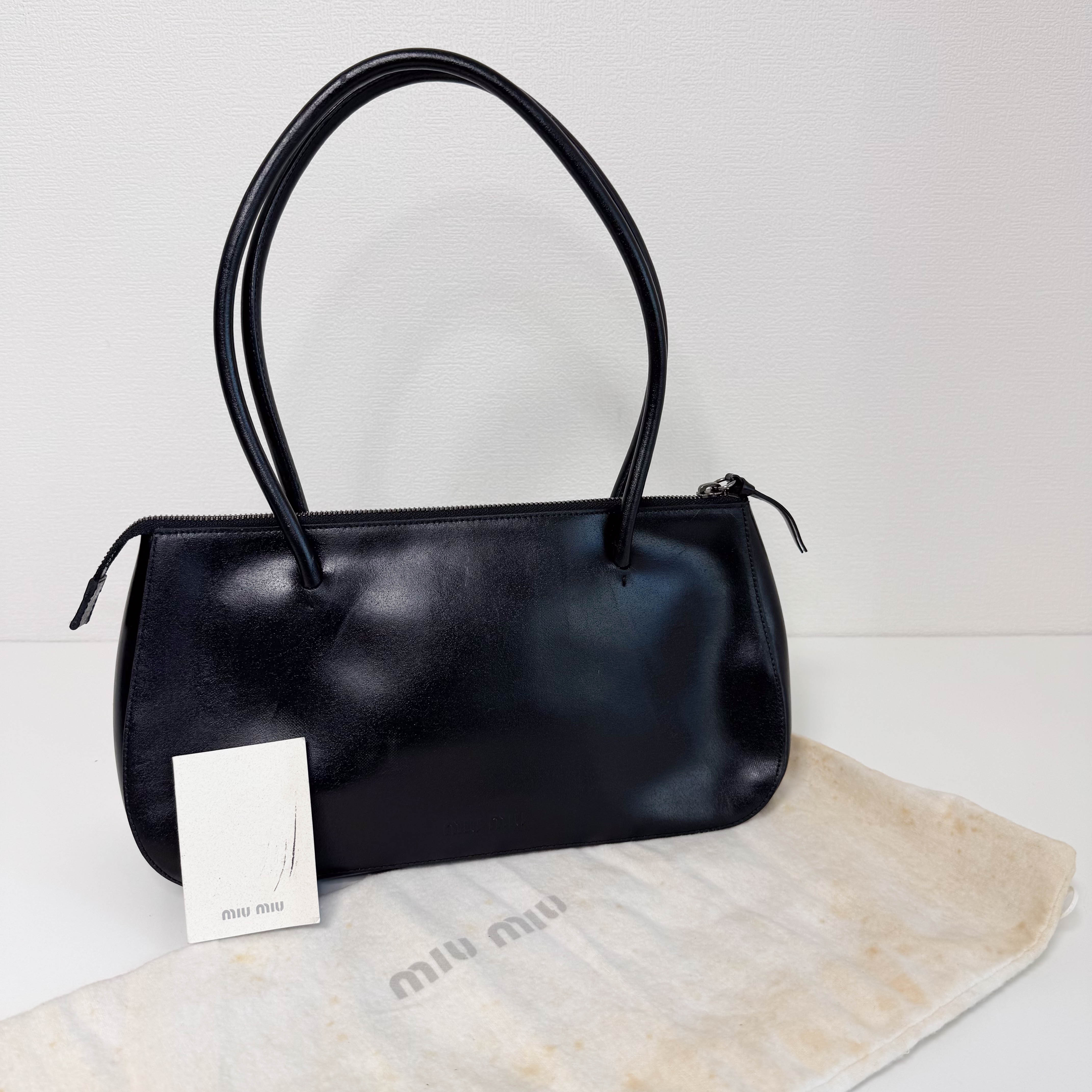 Archive Black Leather Shoulder Bag