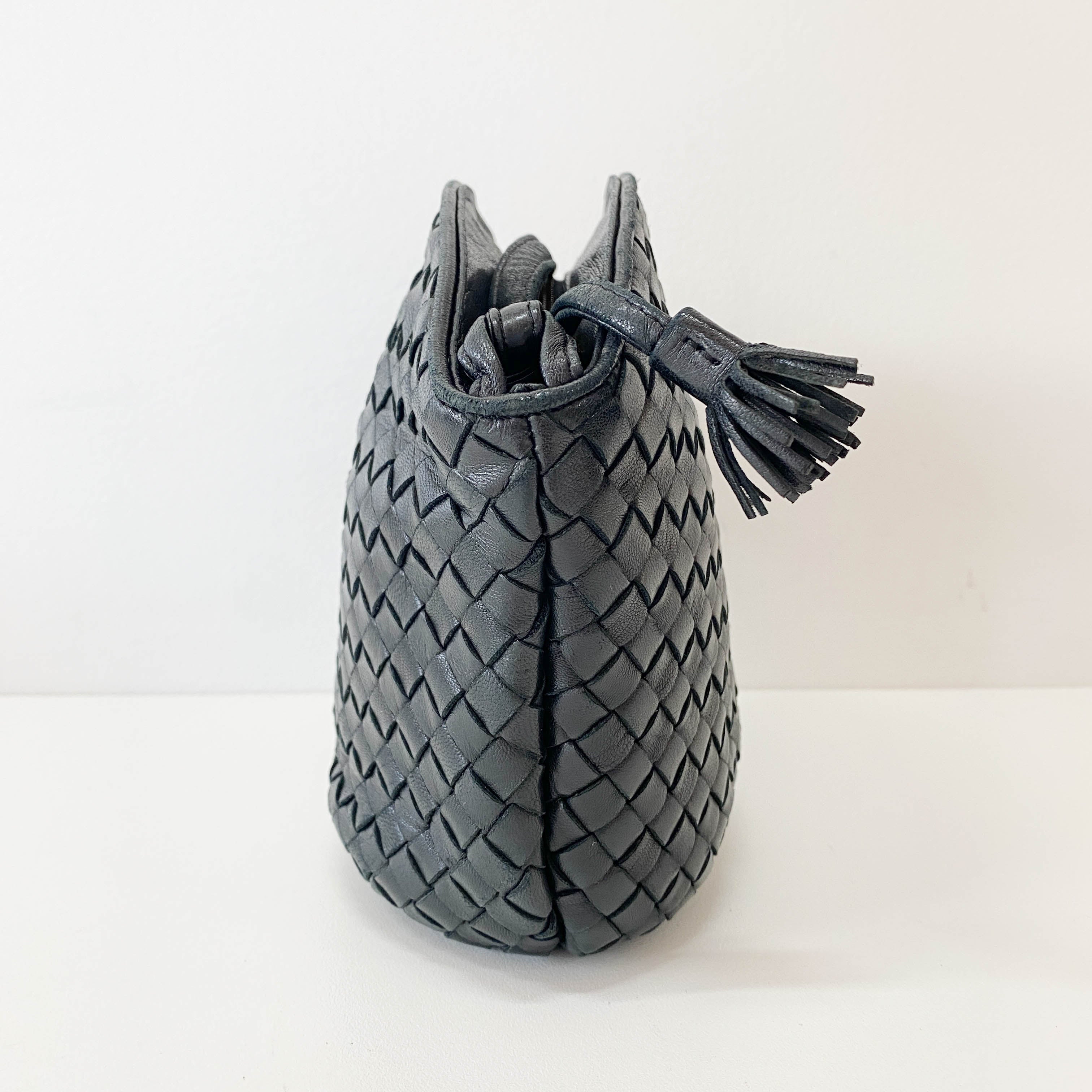 Intrecciato Black Shoulder Bag