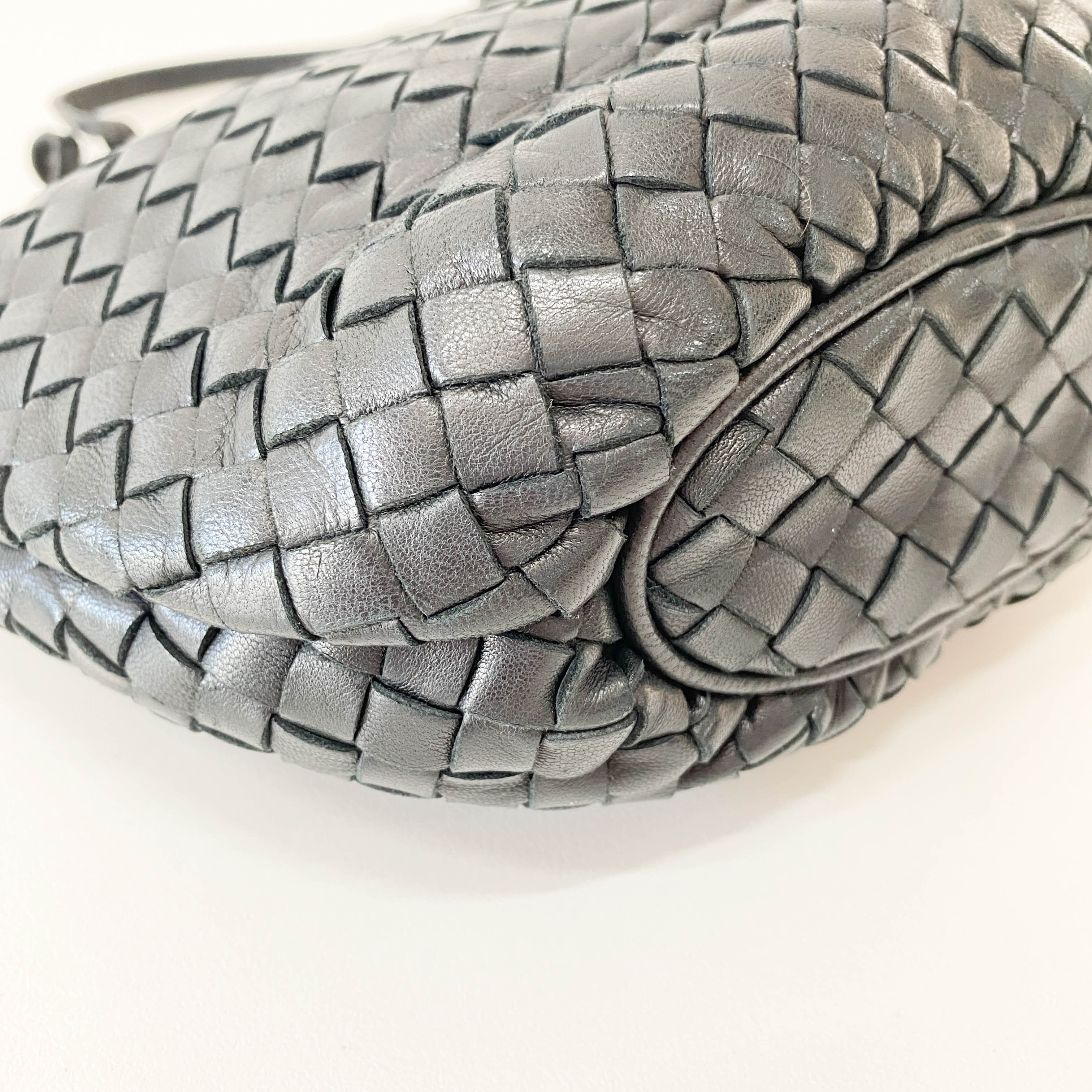 Intrecciato Black Shoulder Bag