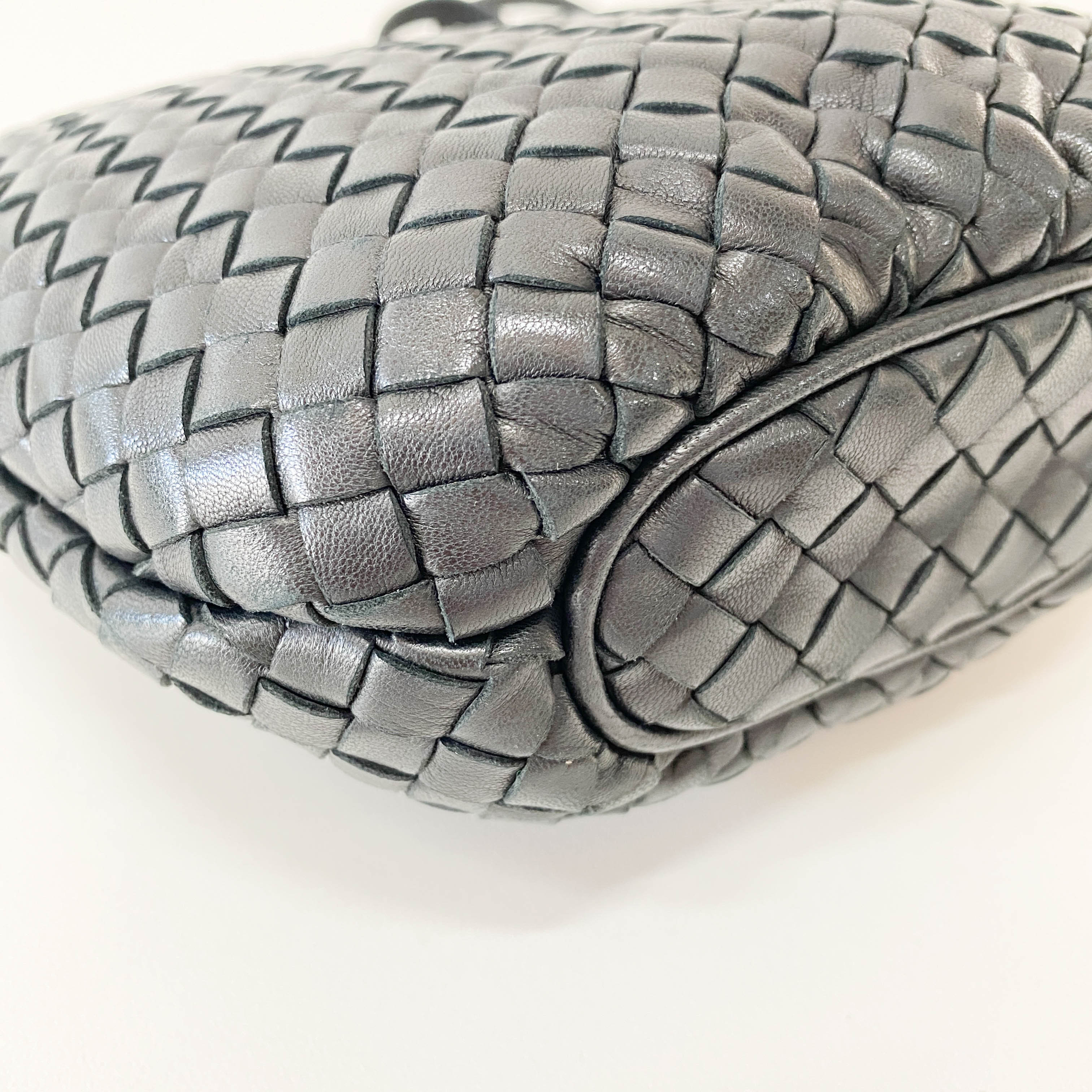 Intrecciato Black Shoulder Bag