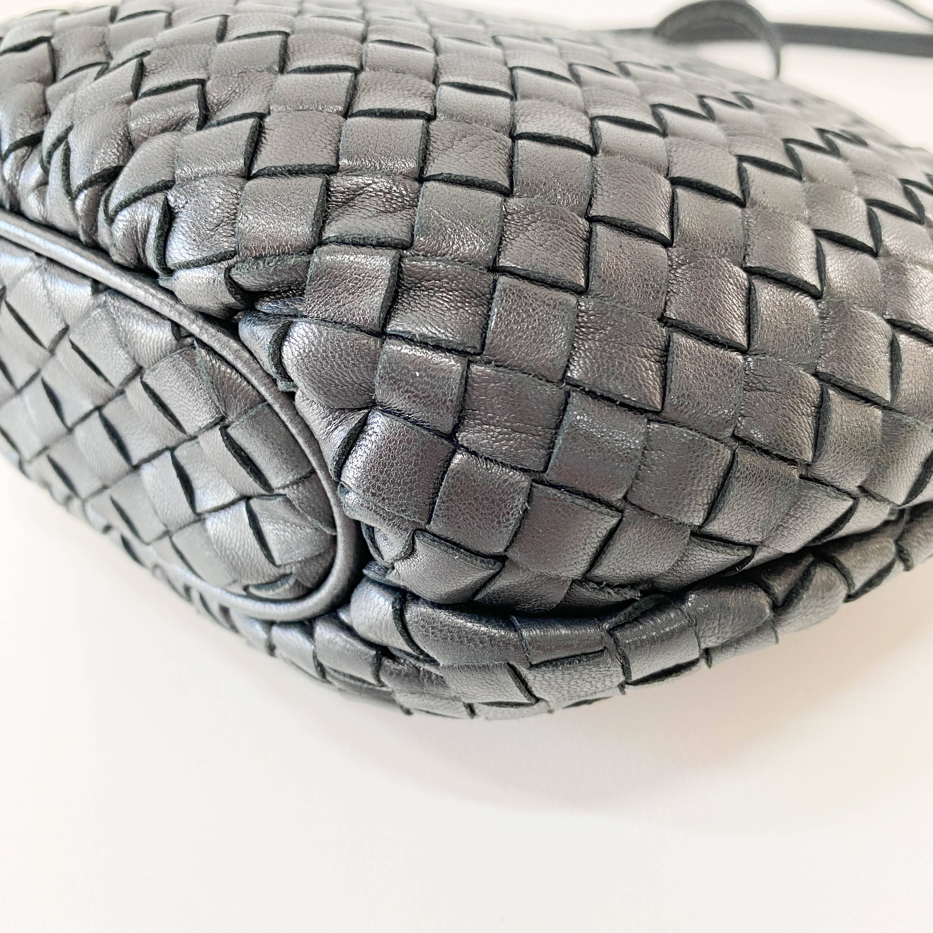 Intrecciato Black Shoulder Bag