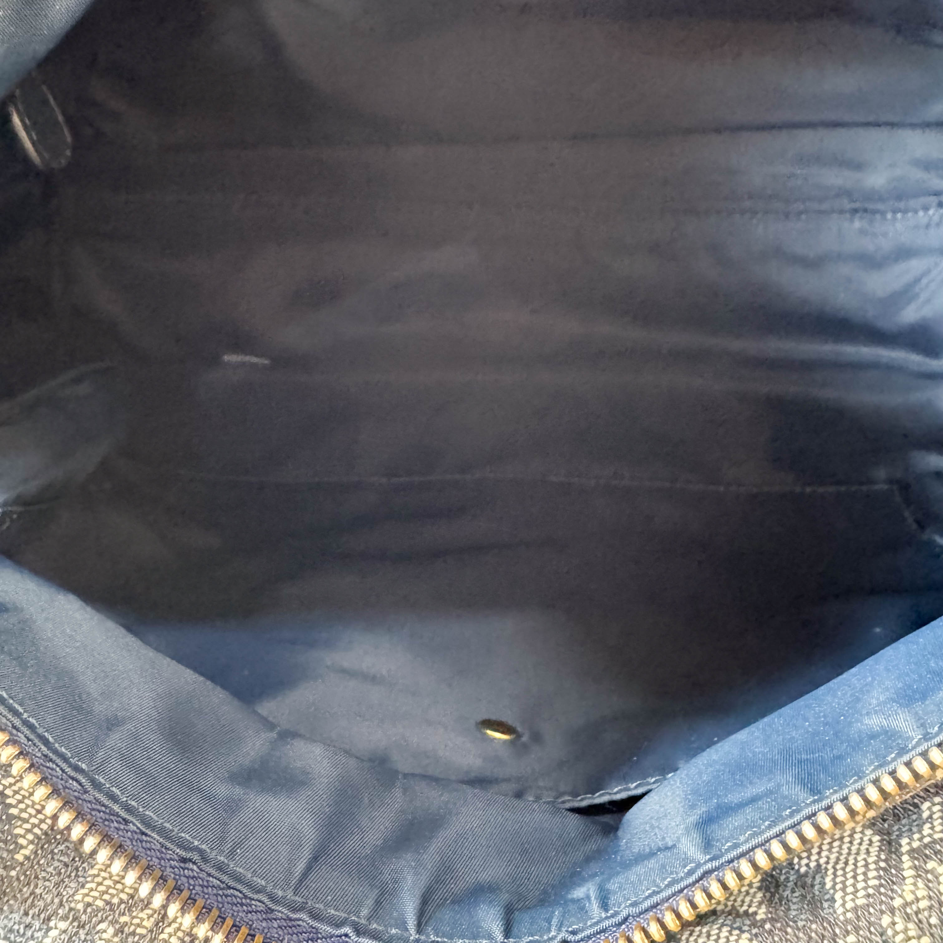 Trotter Boston Navy Oblique Tweed Shoulder Bag