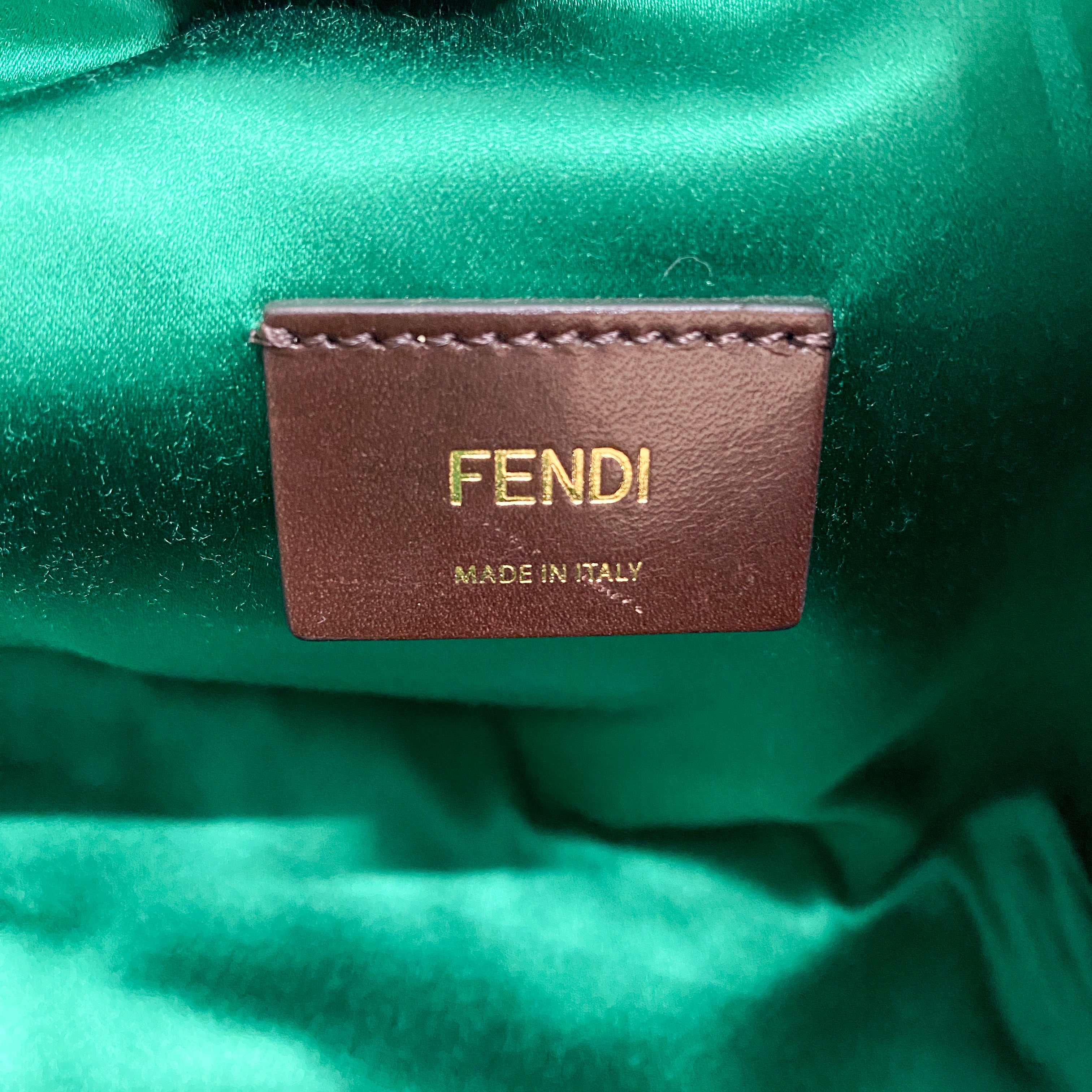 Peek-a-Boo Defender Green Satin Bag