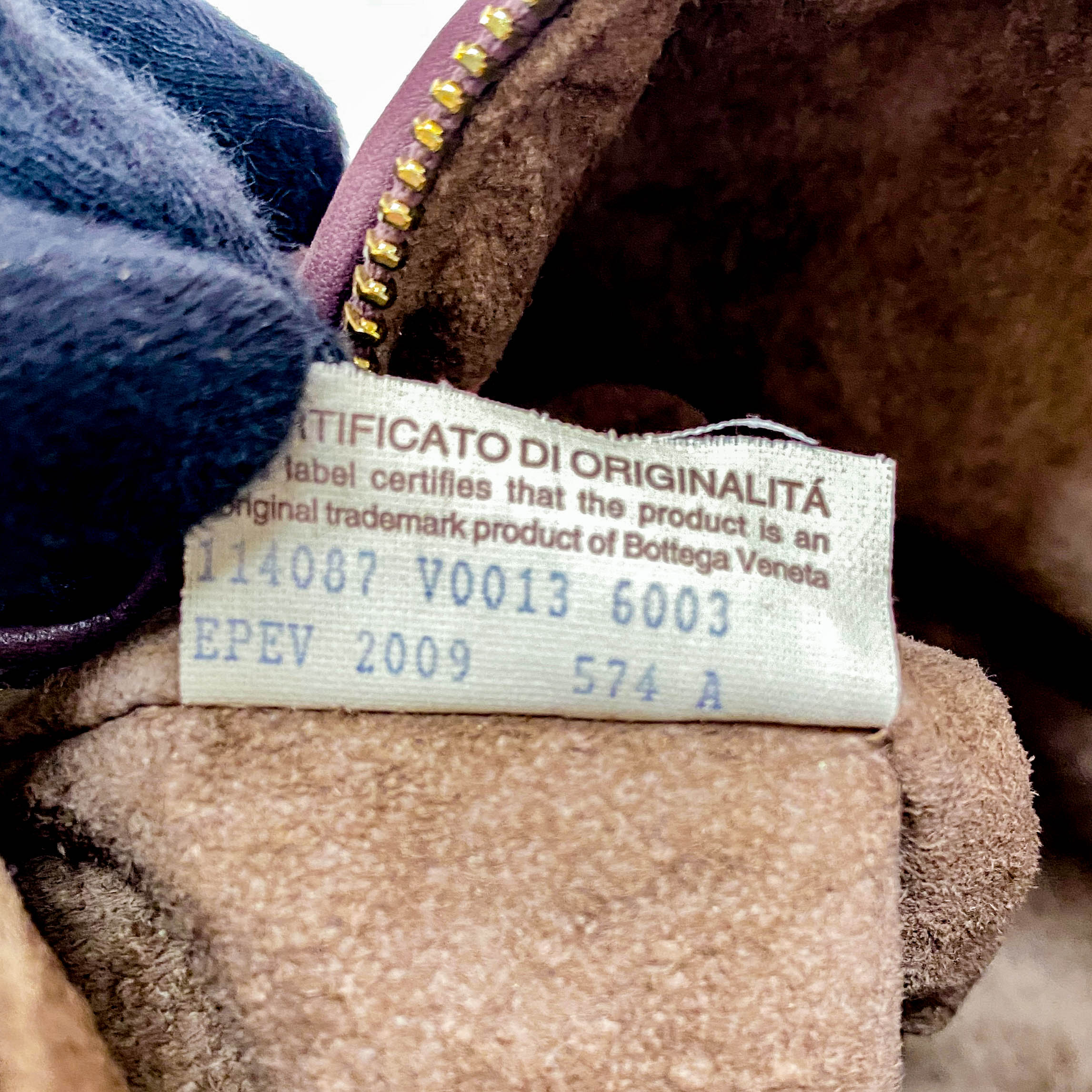 Intrecciato Purple Leather Pouch Bag