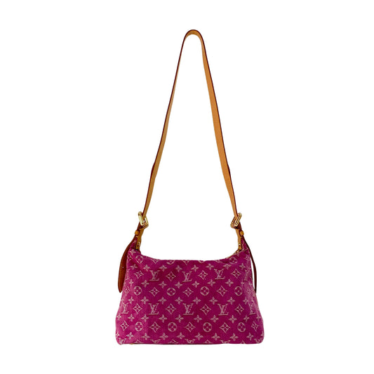 Baggy Monogram PM Pink Denim Shoulder Bag