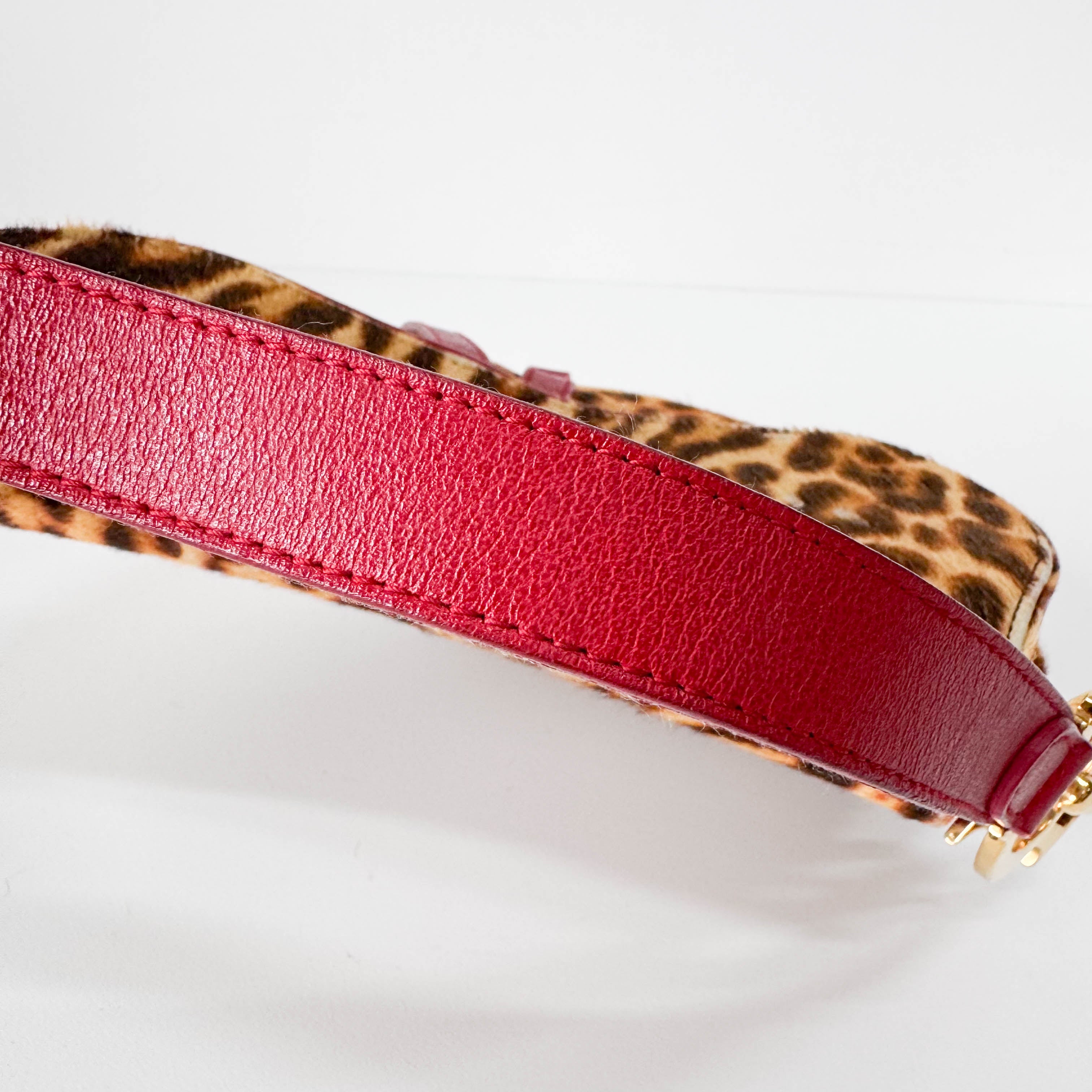 Saddle Leopard Pony Hair Shoulder Bag