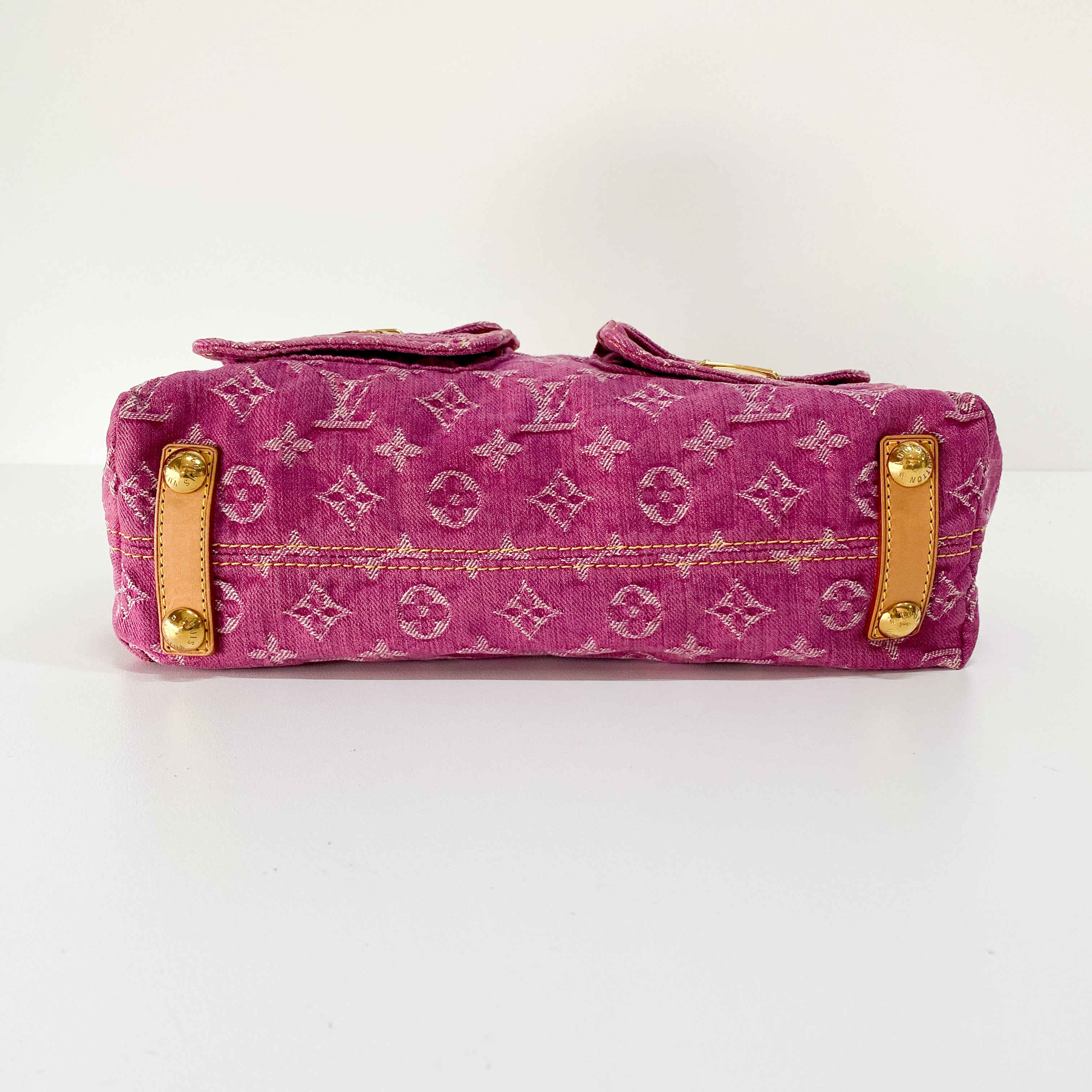 Baggy Monogram PM Pink Denim Shoulder Bag