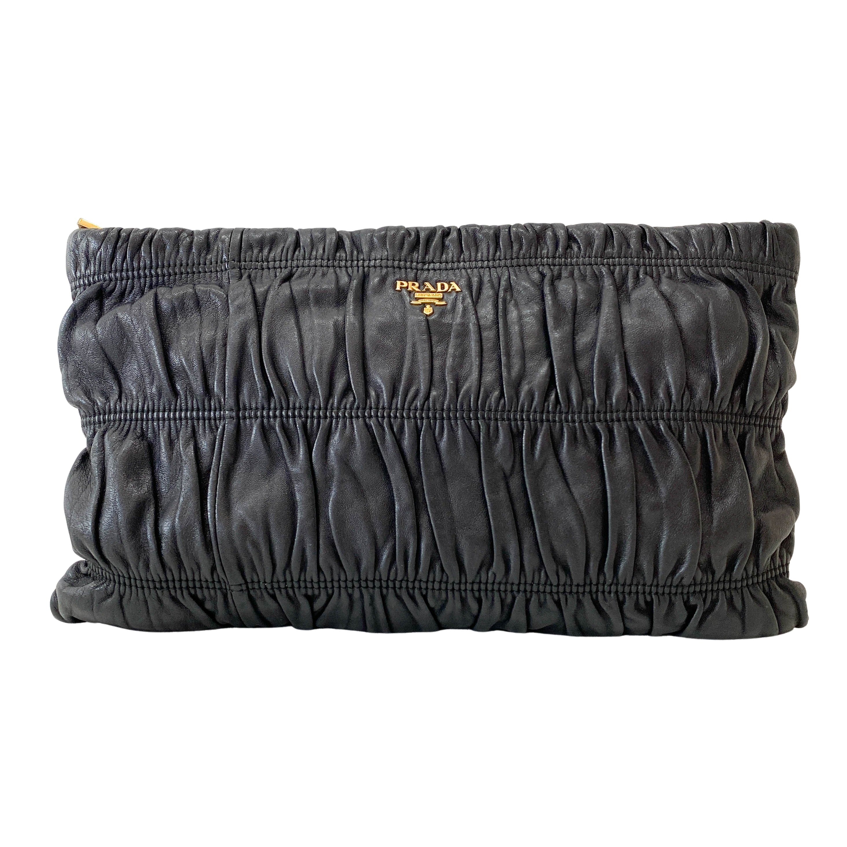 Black Leather Clutch Bag