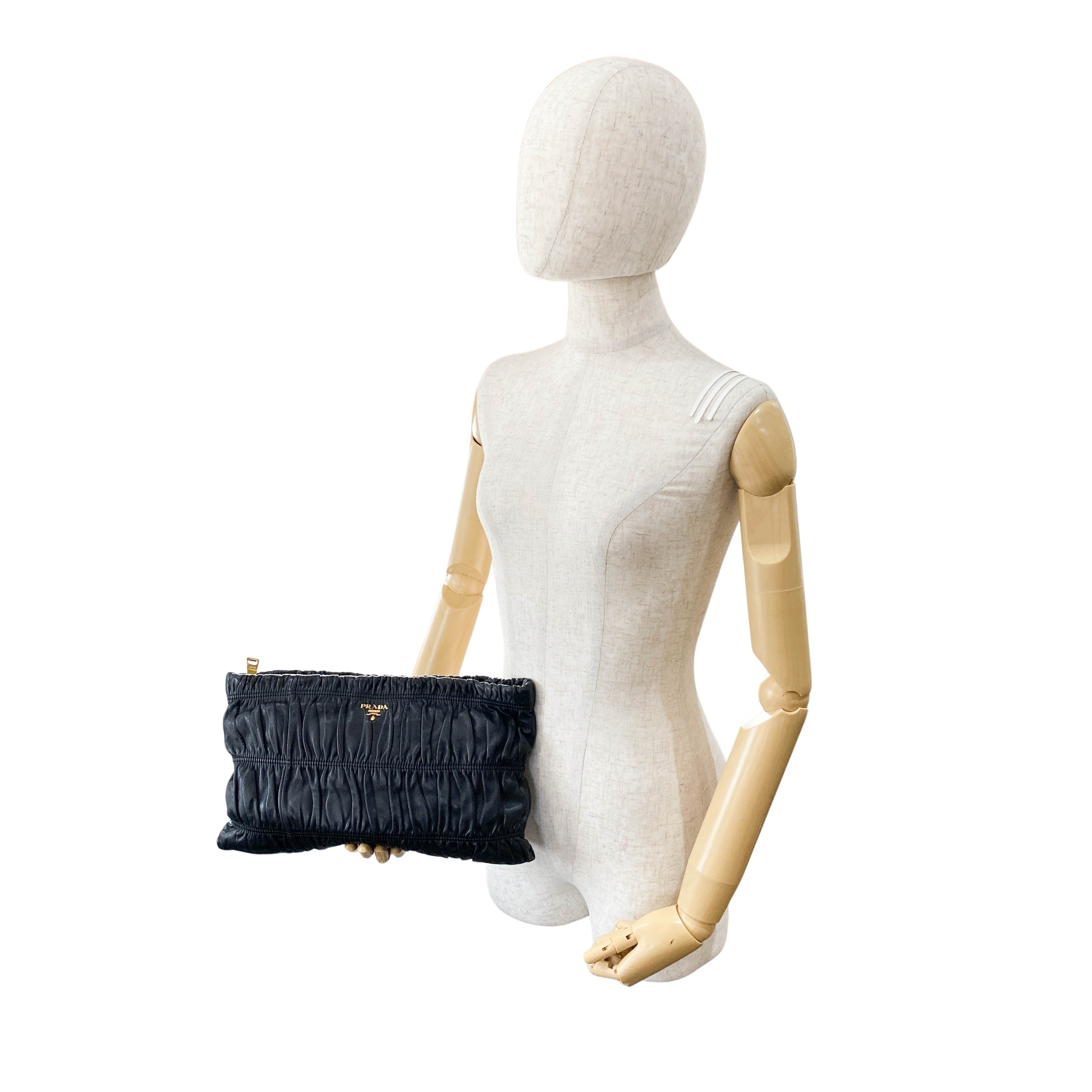 Black Leather Clutch Bag