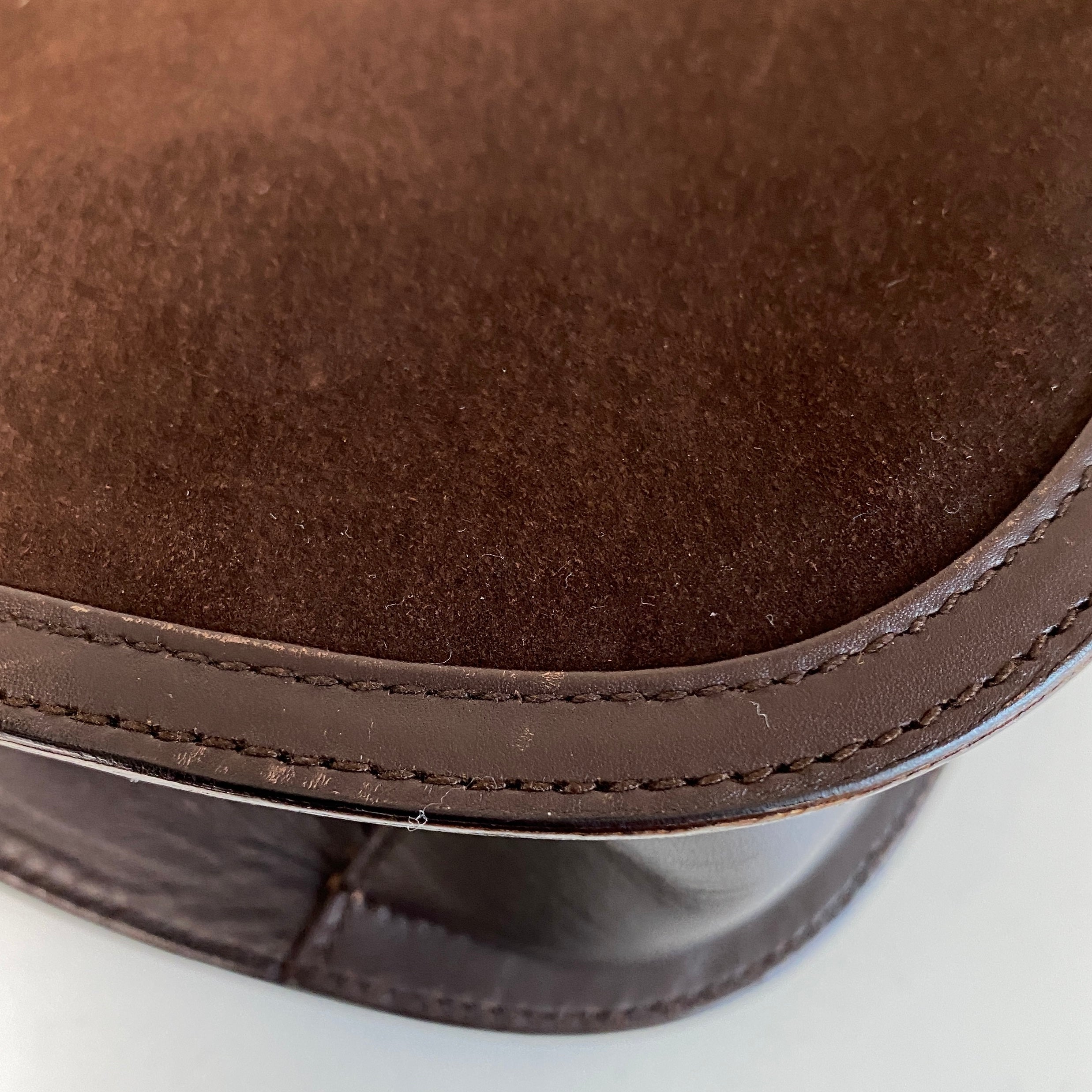 Horsebit Brown Suede Hand Bag