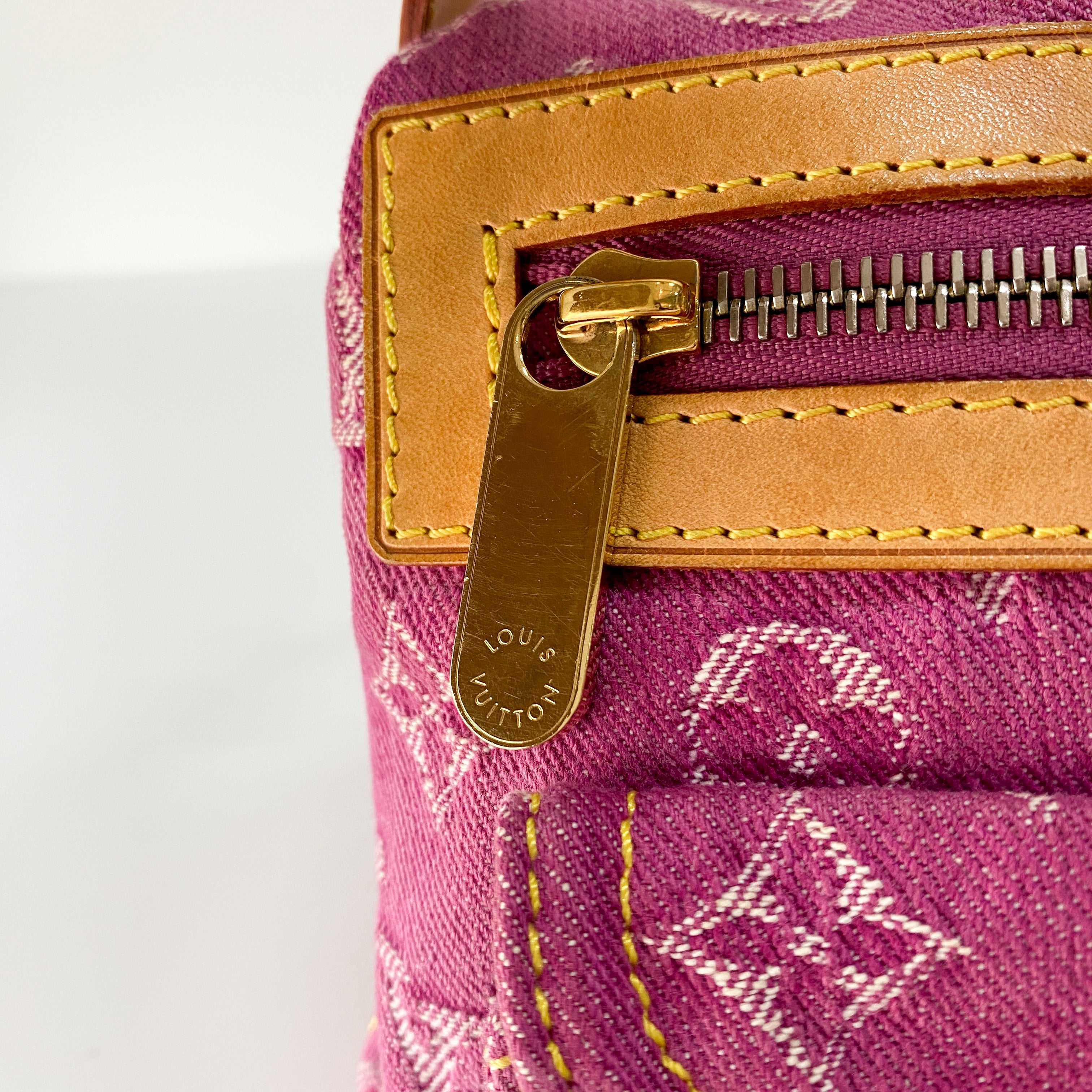 Baggy Monogram PM Pink Denim Shoulder Bag