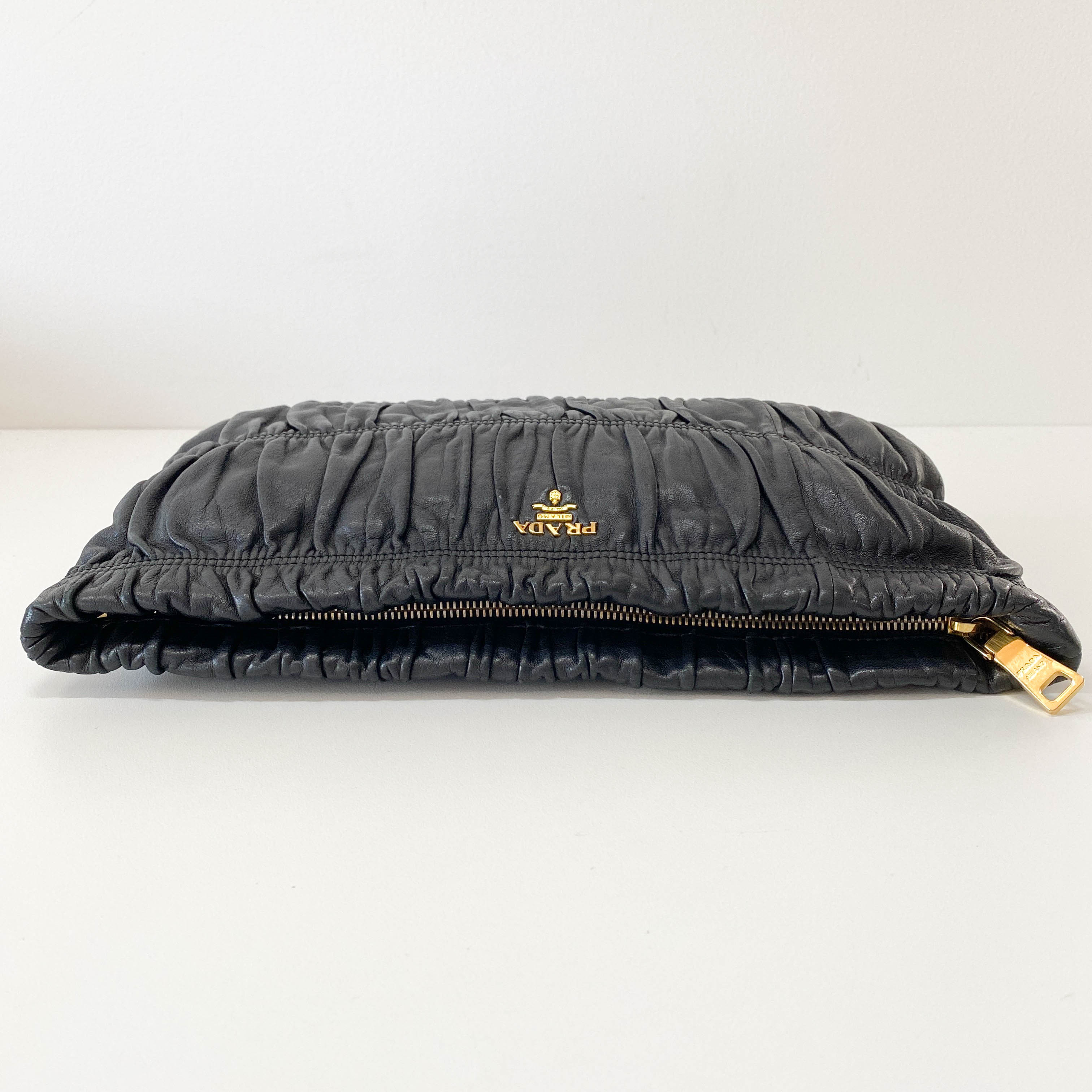 Black Leather Clutch Bag