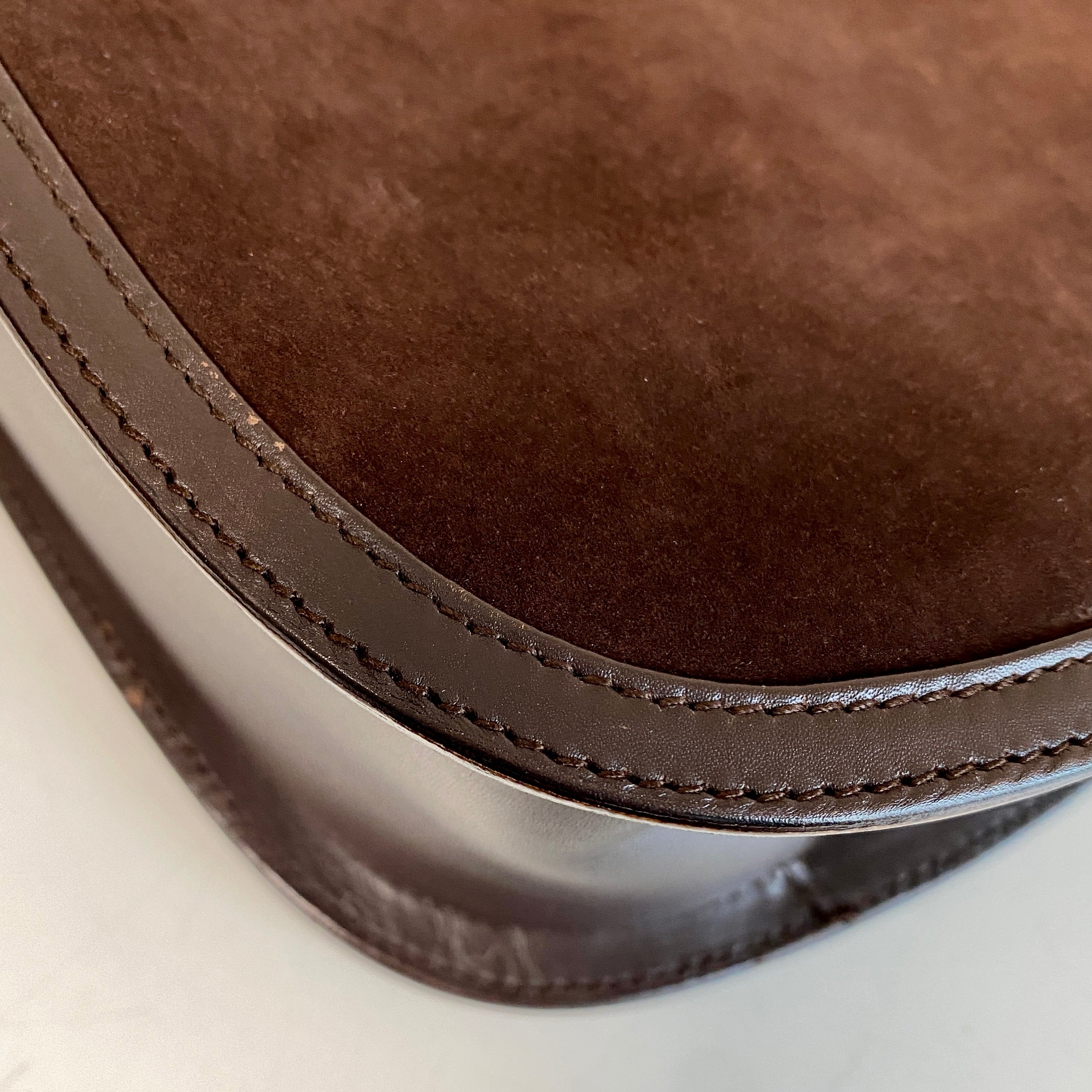 Horsebit Brown Suede Hand Bag