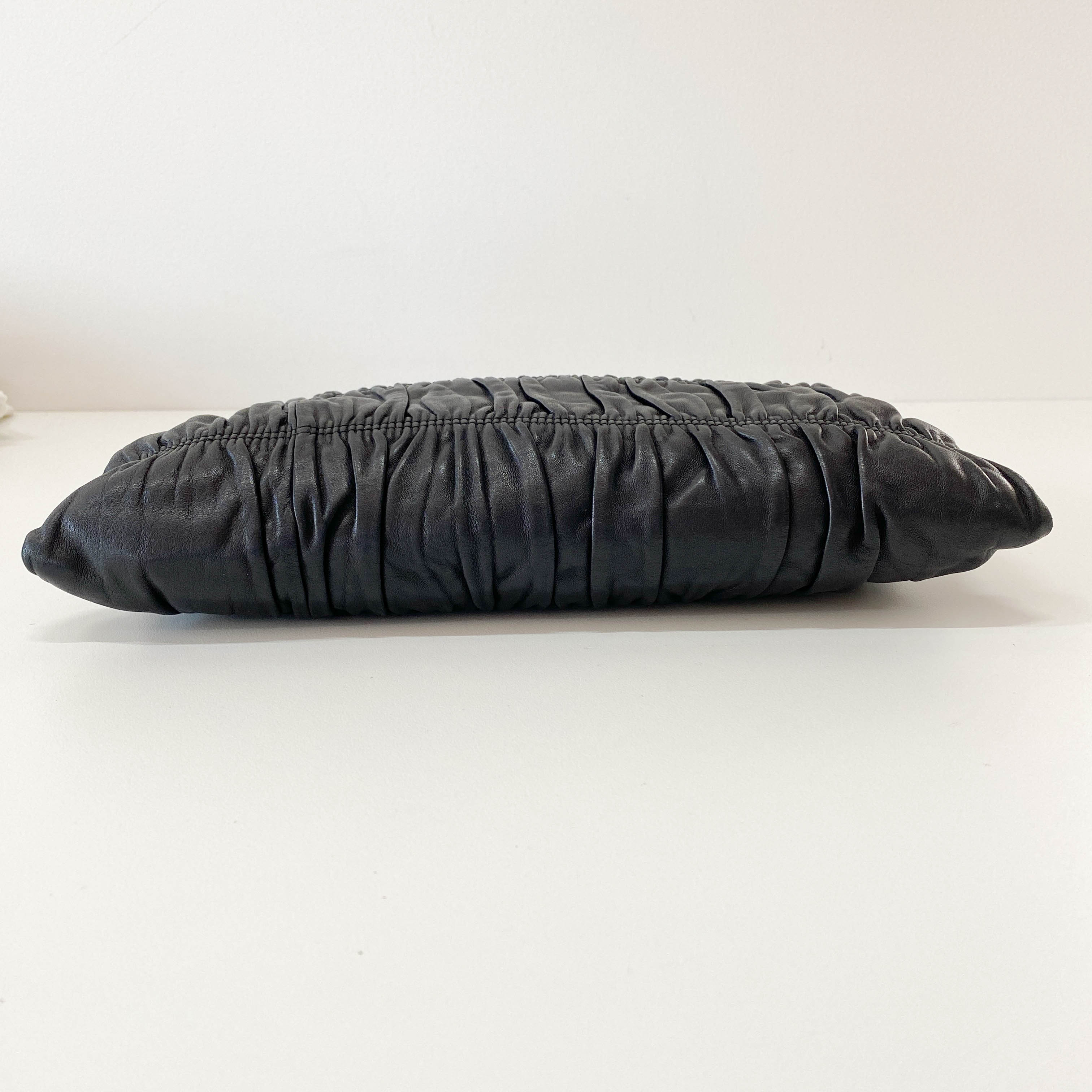 Black Leather Clutch Bag