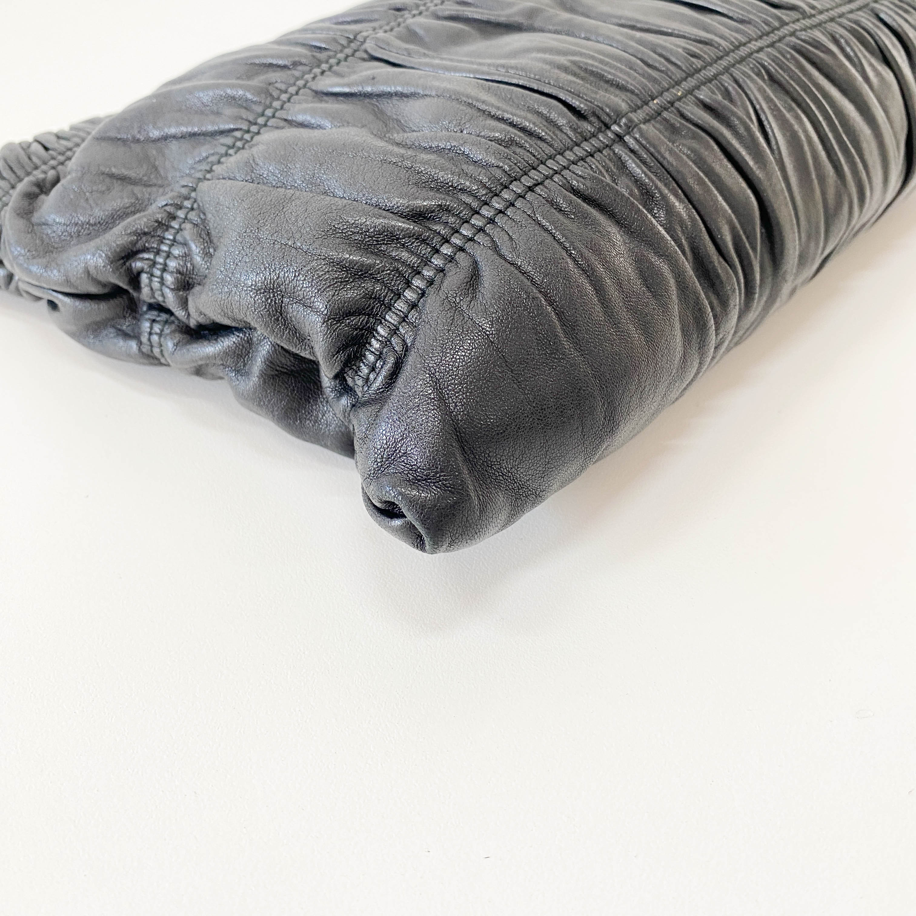 Black Leather Clutch Bag