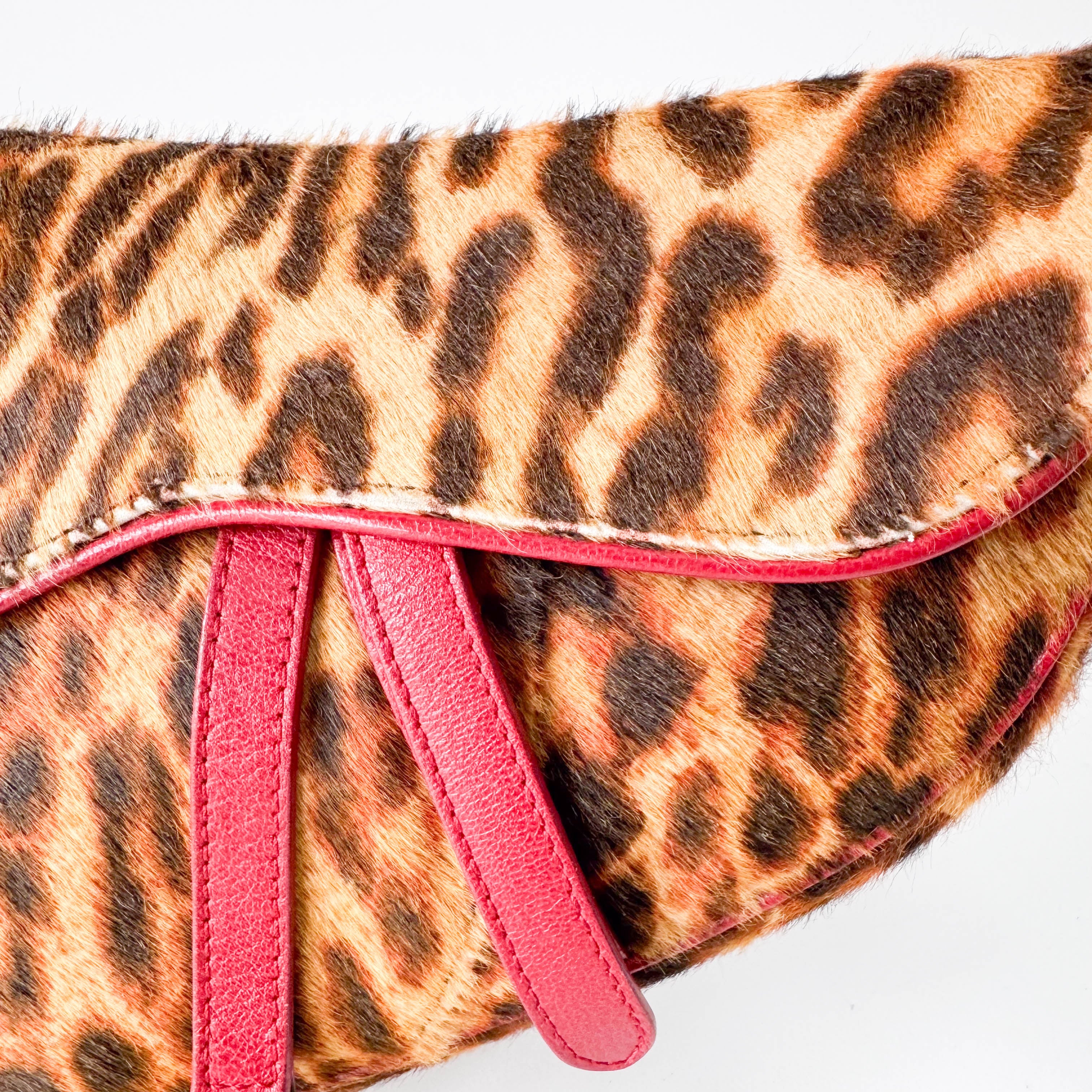 Saddle Leopard Pony Hair Shoulder Bag