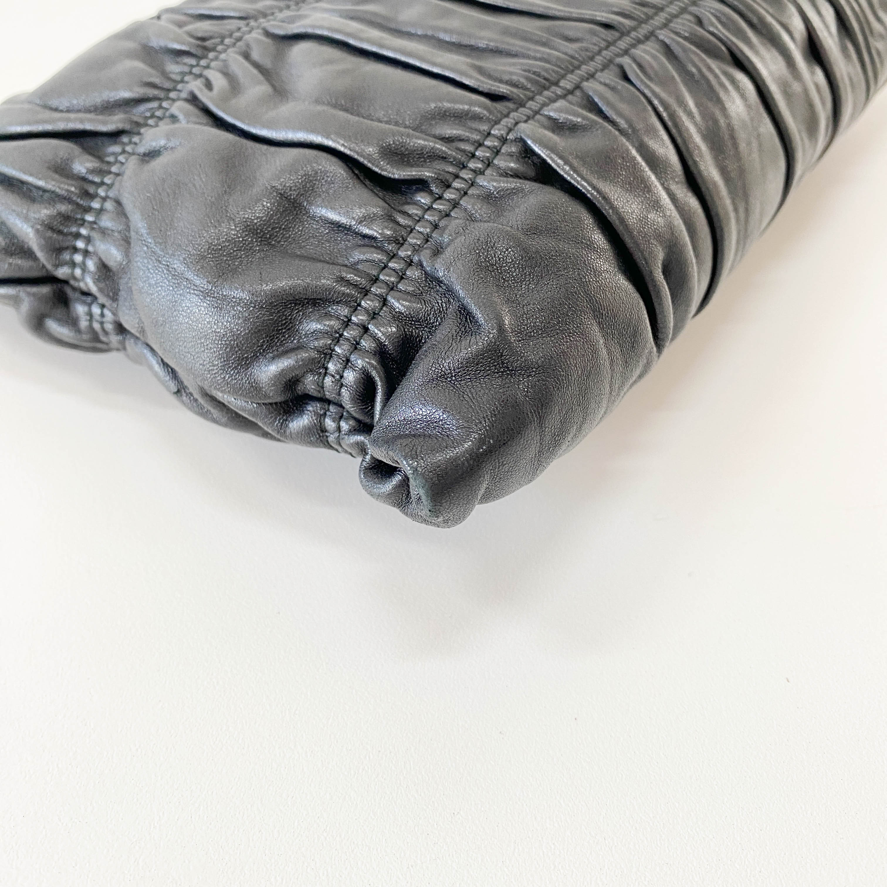 Black Leather Clutch Bag