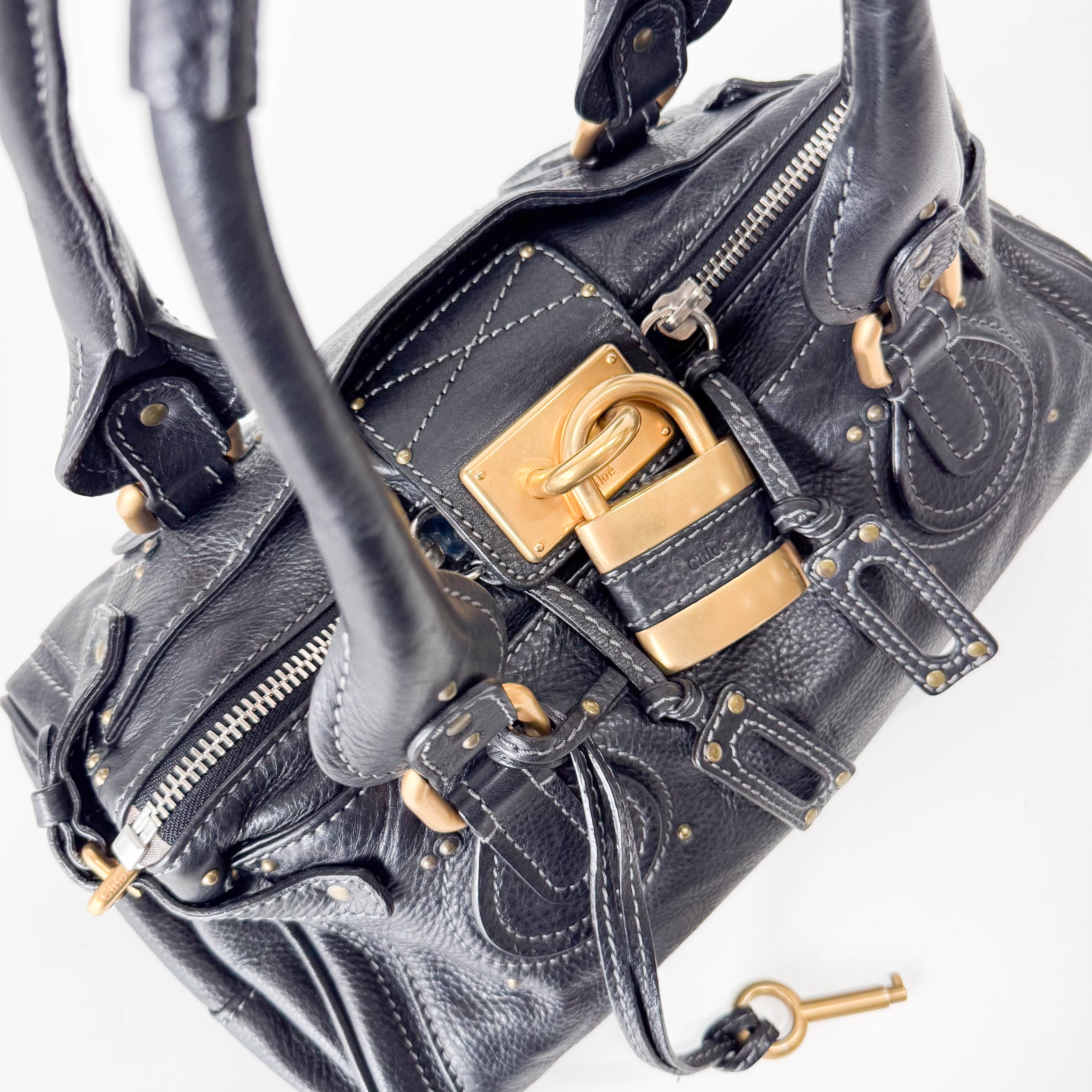 Paddignton Black Leather Bag