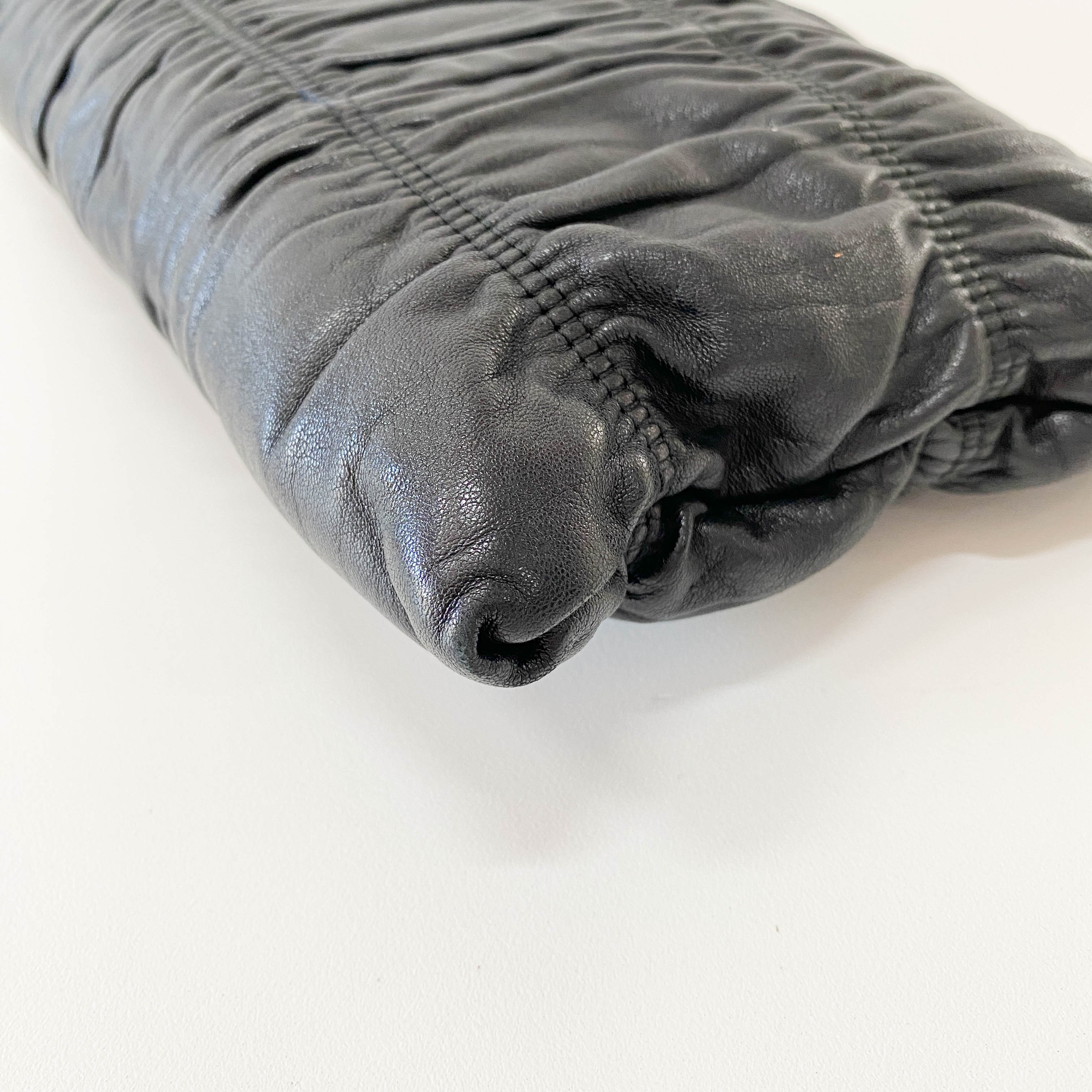 Black Leather Clutch Bag