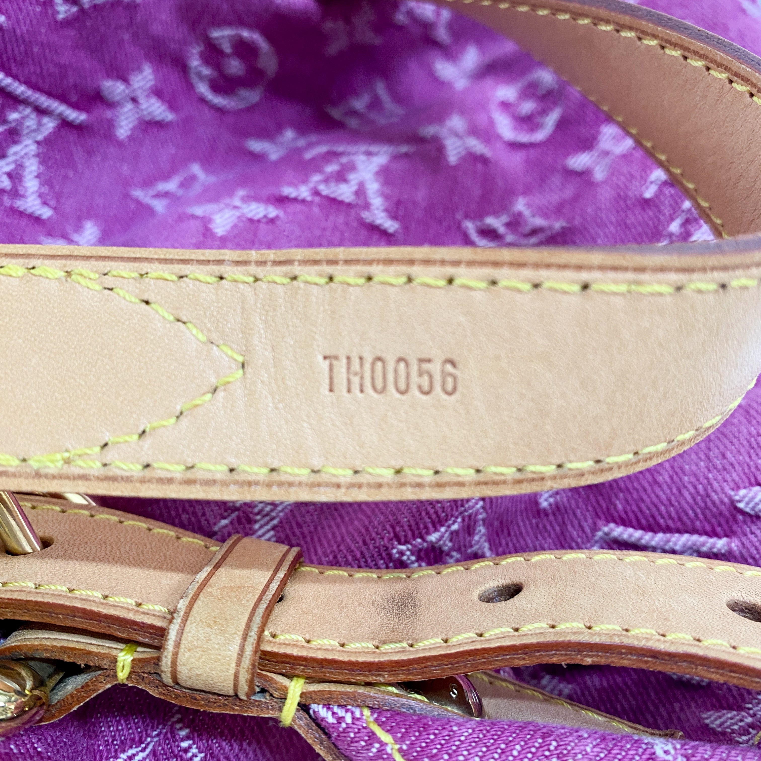 Baggy Monogram PM Pink Denim Shoulder Bag