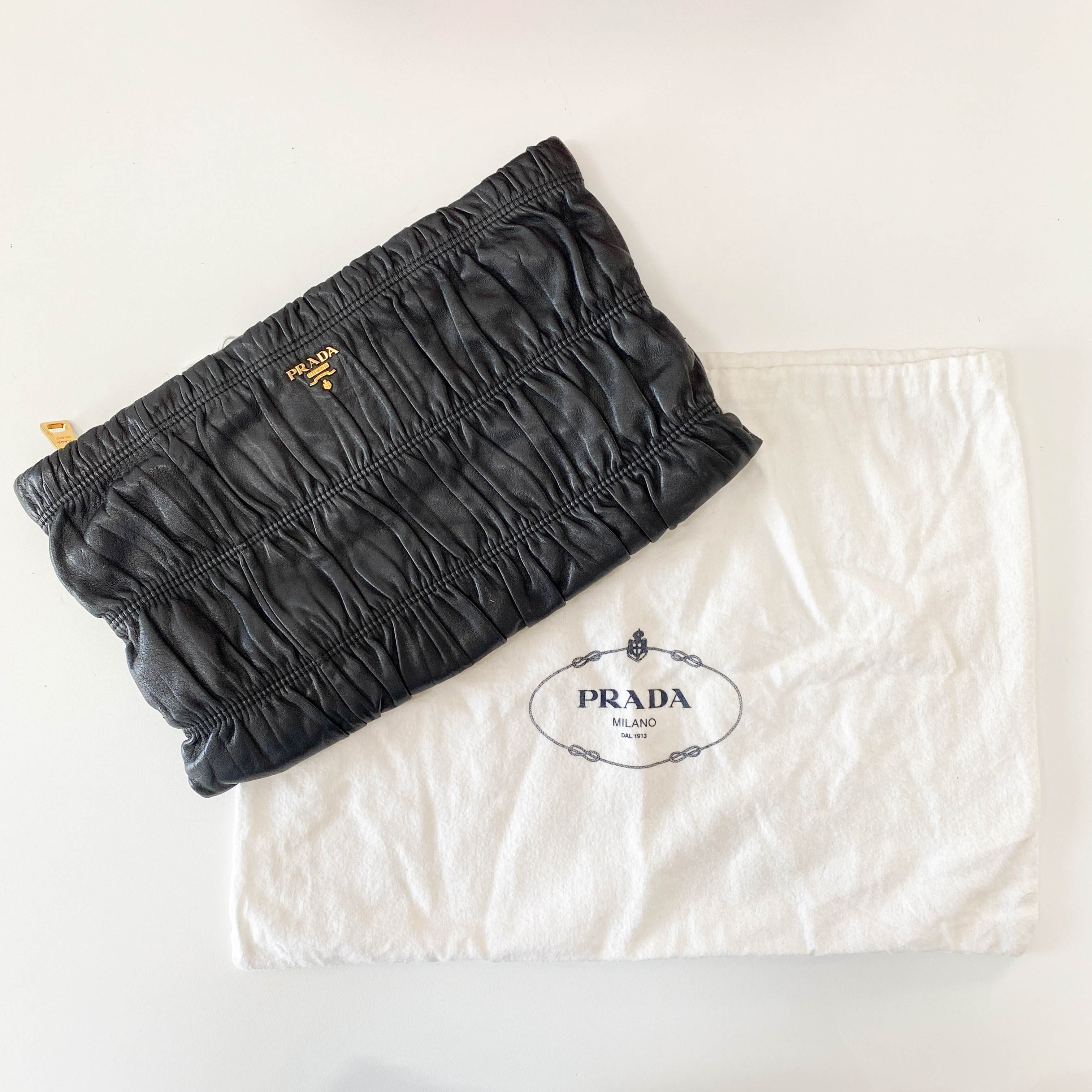 Black Leather Clutch Bag