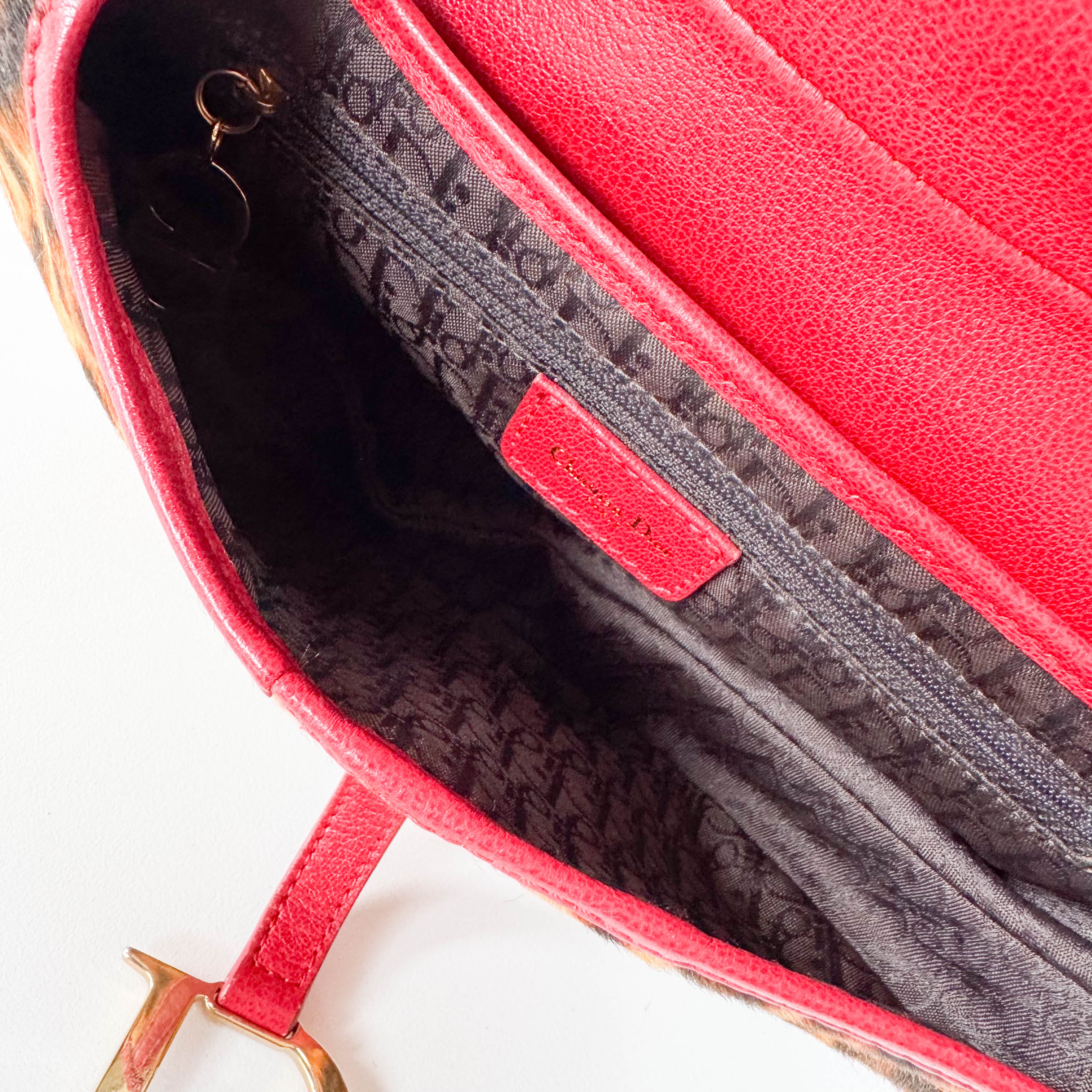 Saddle Leopard Pony Hair Shoulder Bag