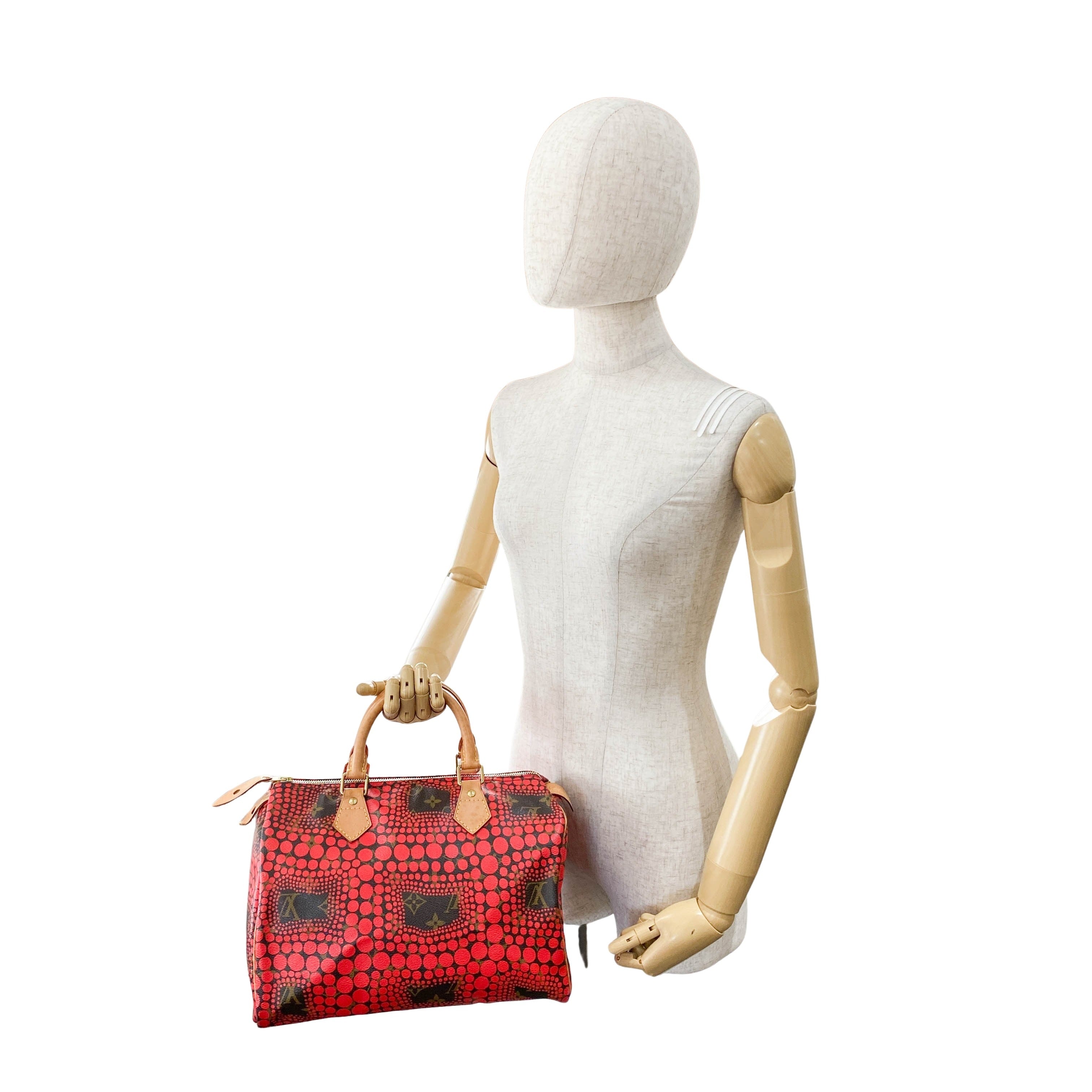 Yayoi Kusama Monogram Pumpkin Dot Speedy 30 Red