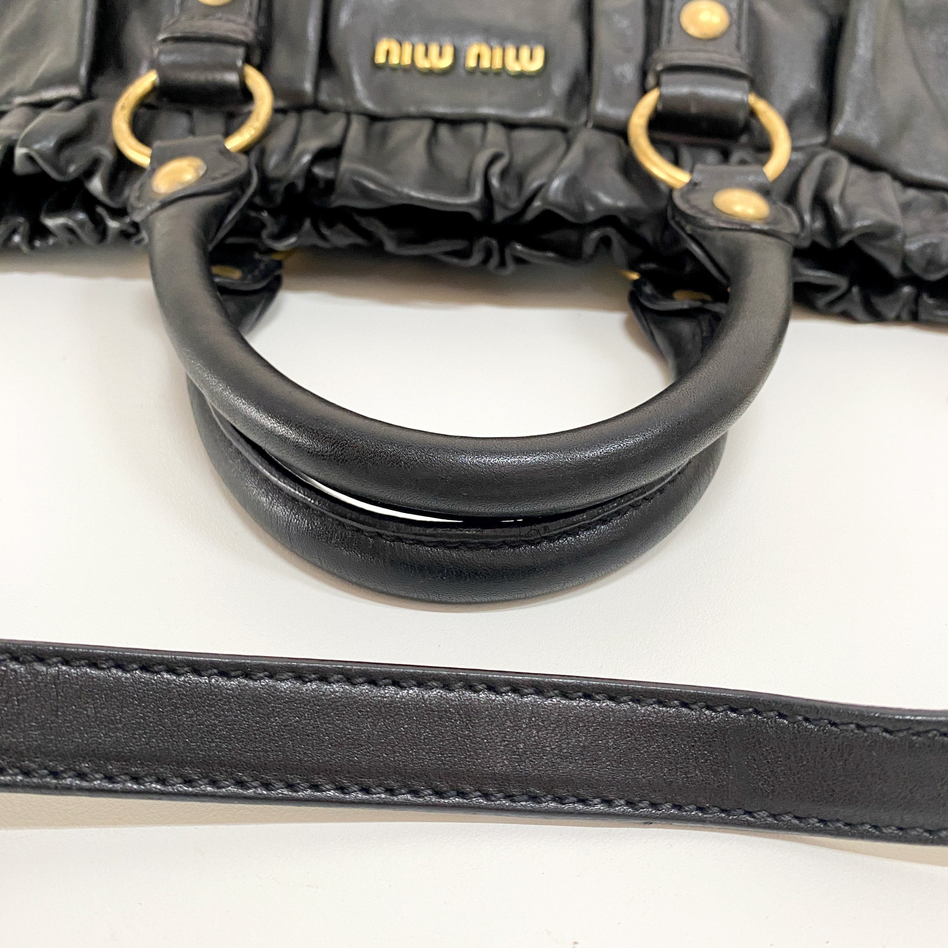 Vitello Black Leather Two Way Bag
