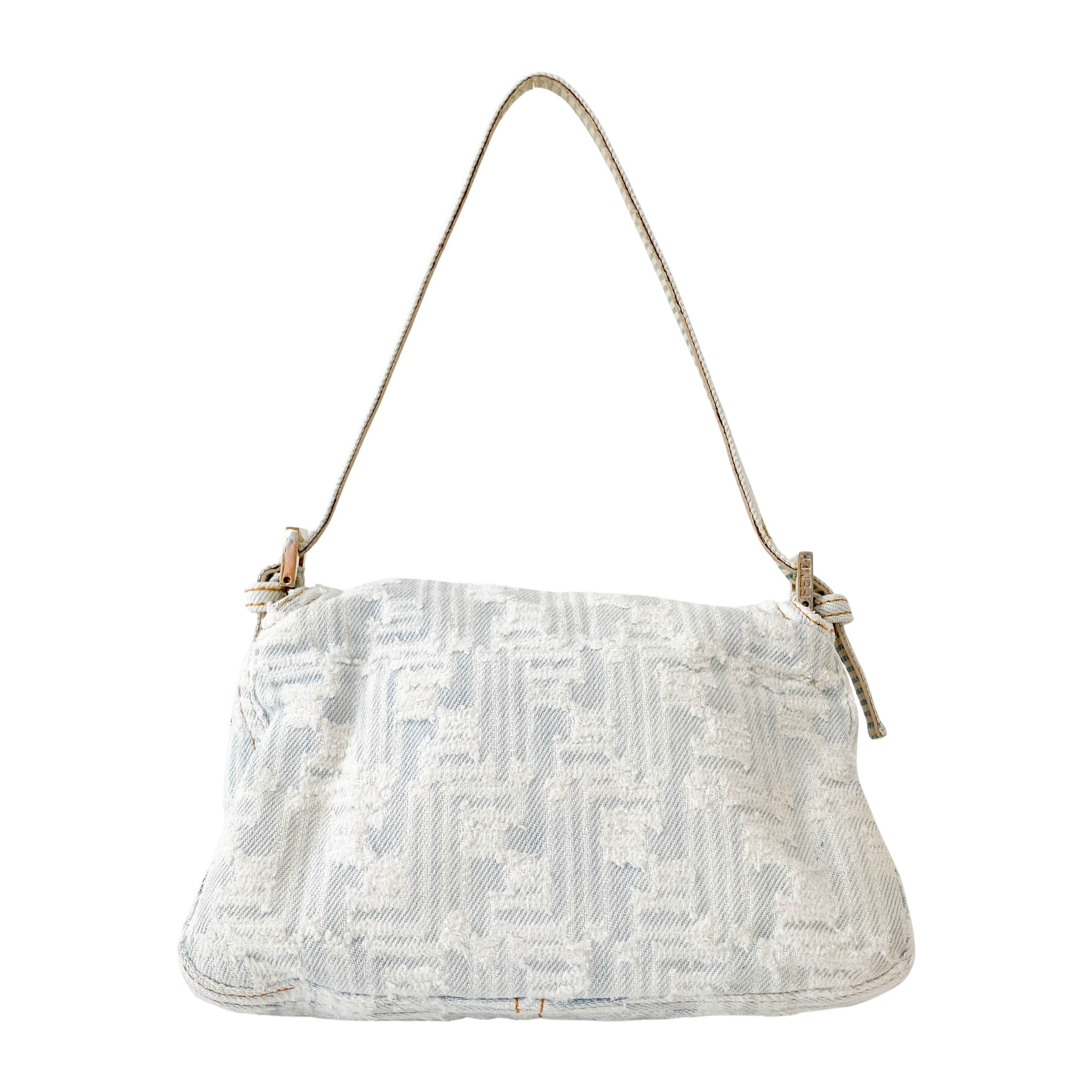 Mini Mamma Baguette Zucca Light Blue Denim Bag