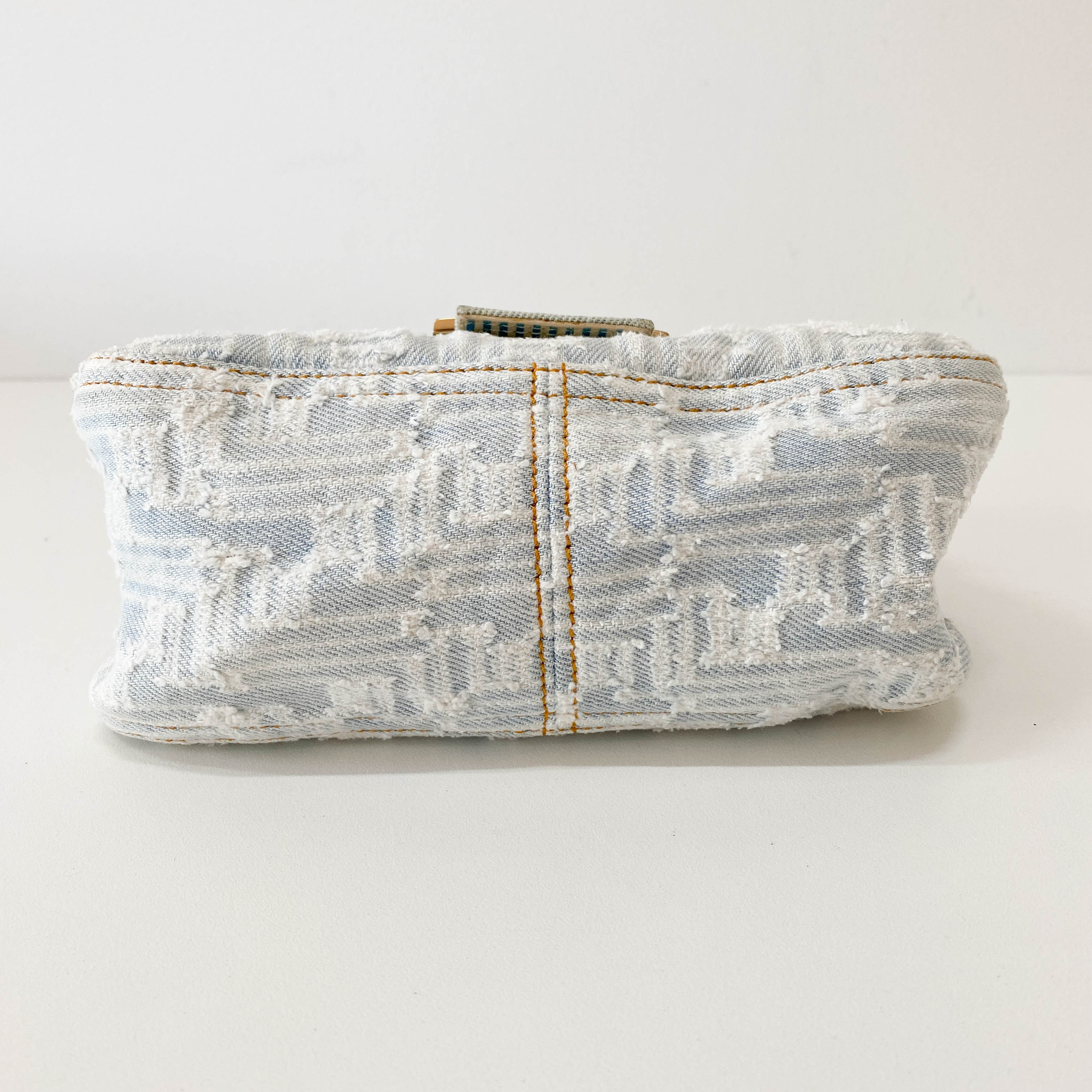 Mini Mamma Baguette Zucca Light Blue Denim Bag