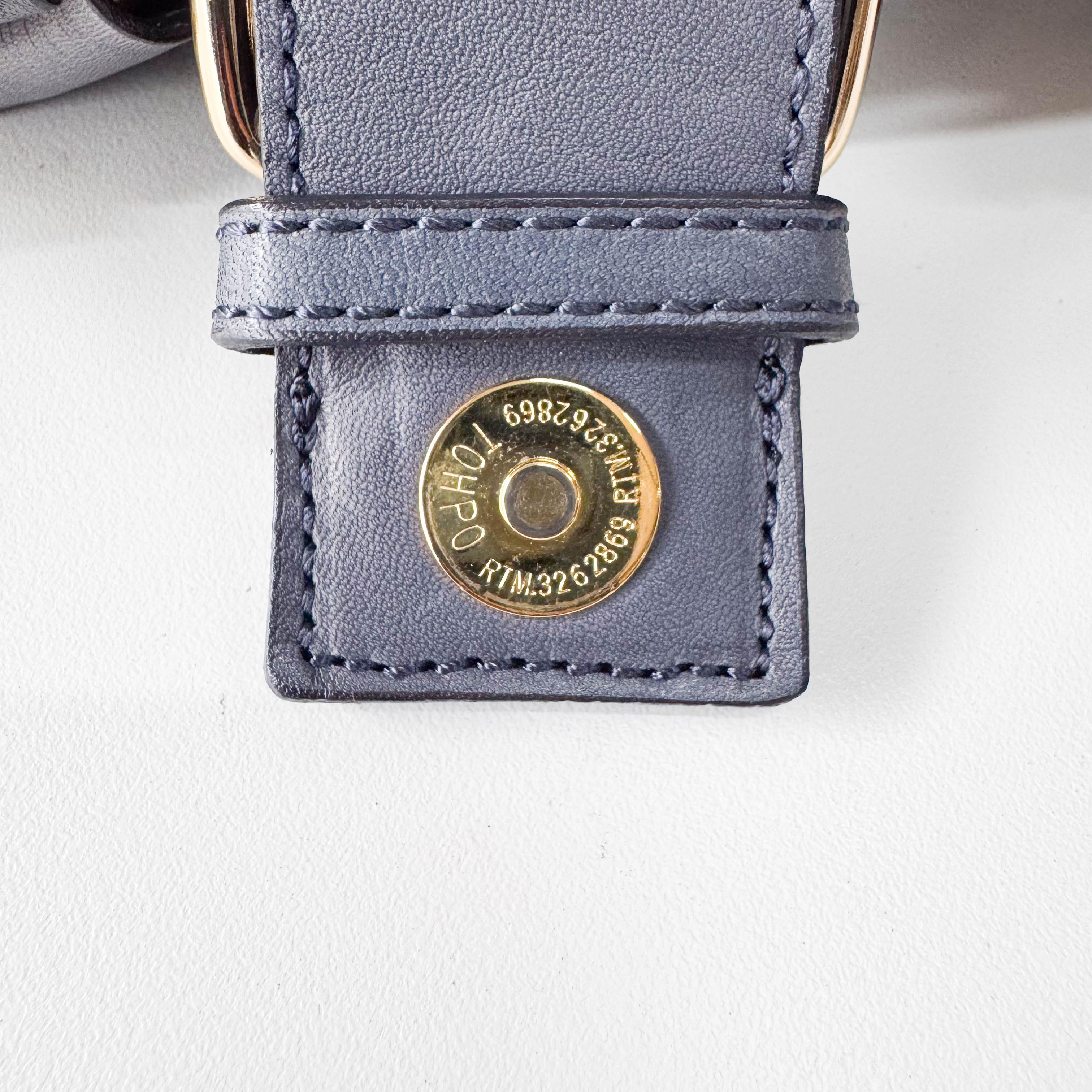 Orb Grey Leather Shoulder Bag