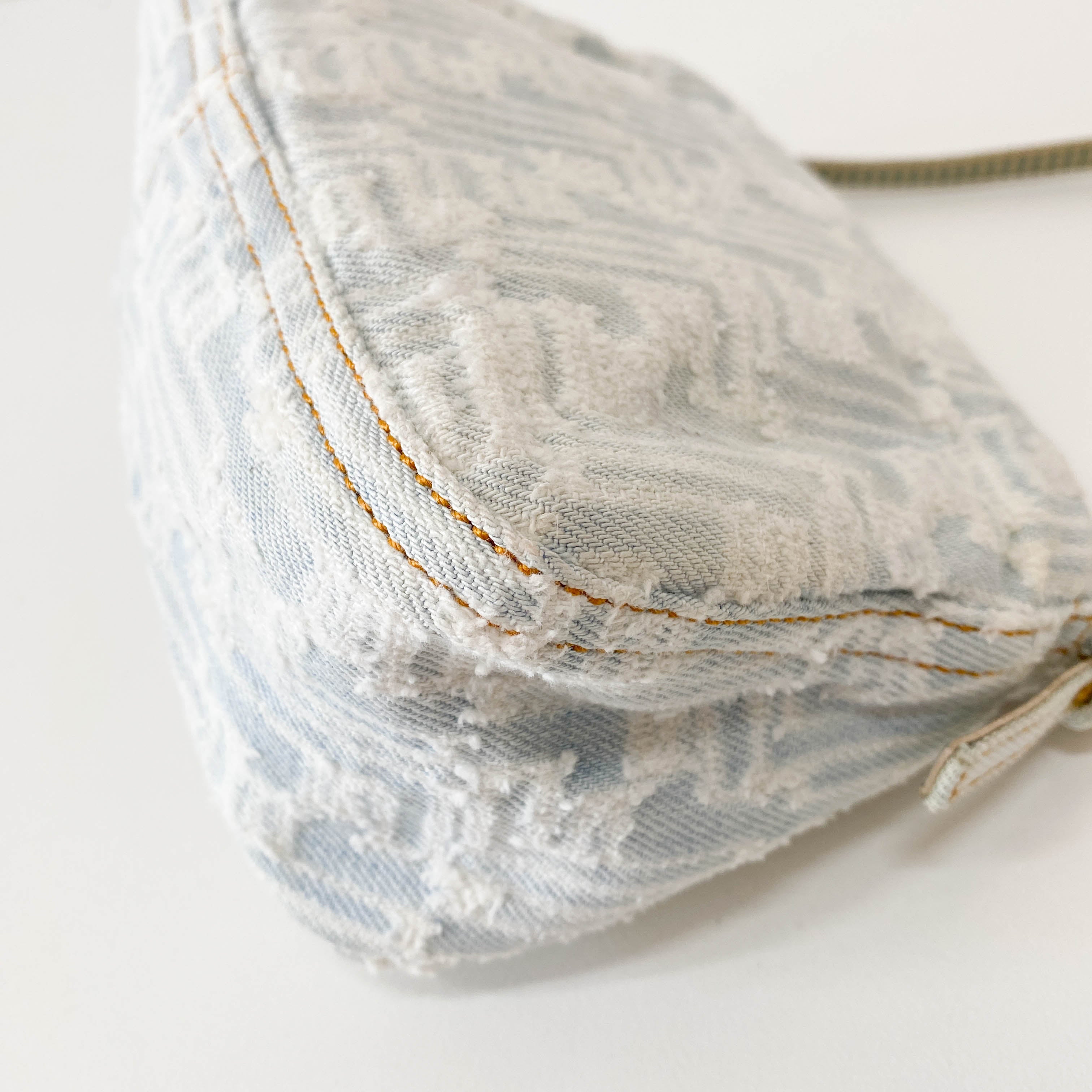 Mini Mamma Baguette Zucca Light Blue Denim Bag