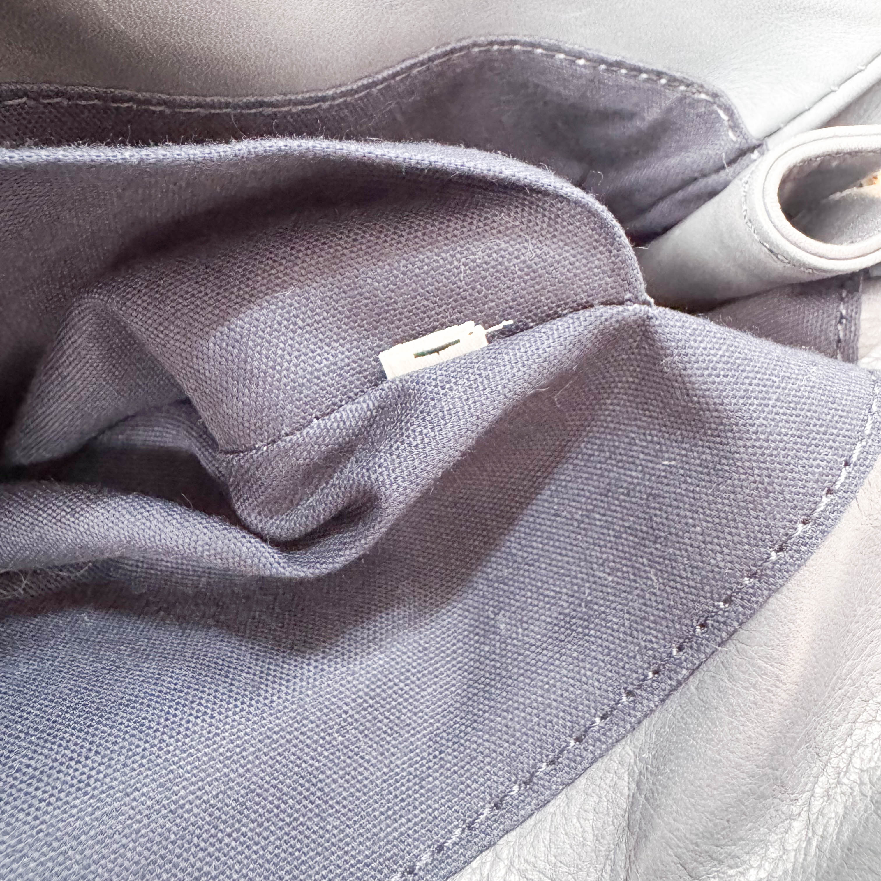 Orb Grey Leather Shoulder Bag