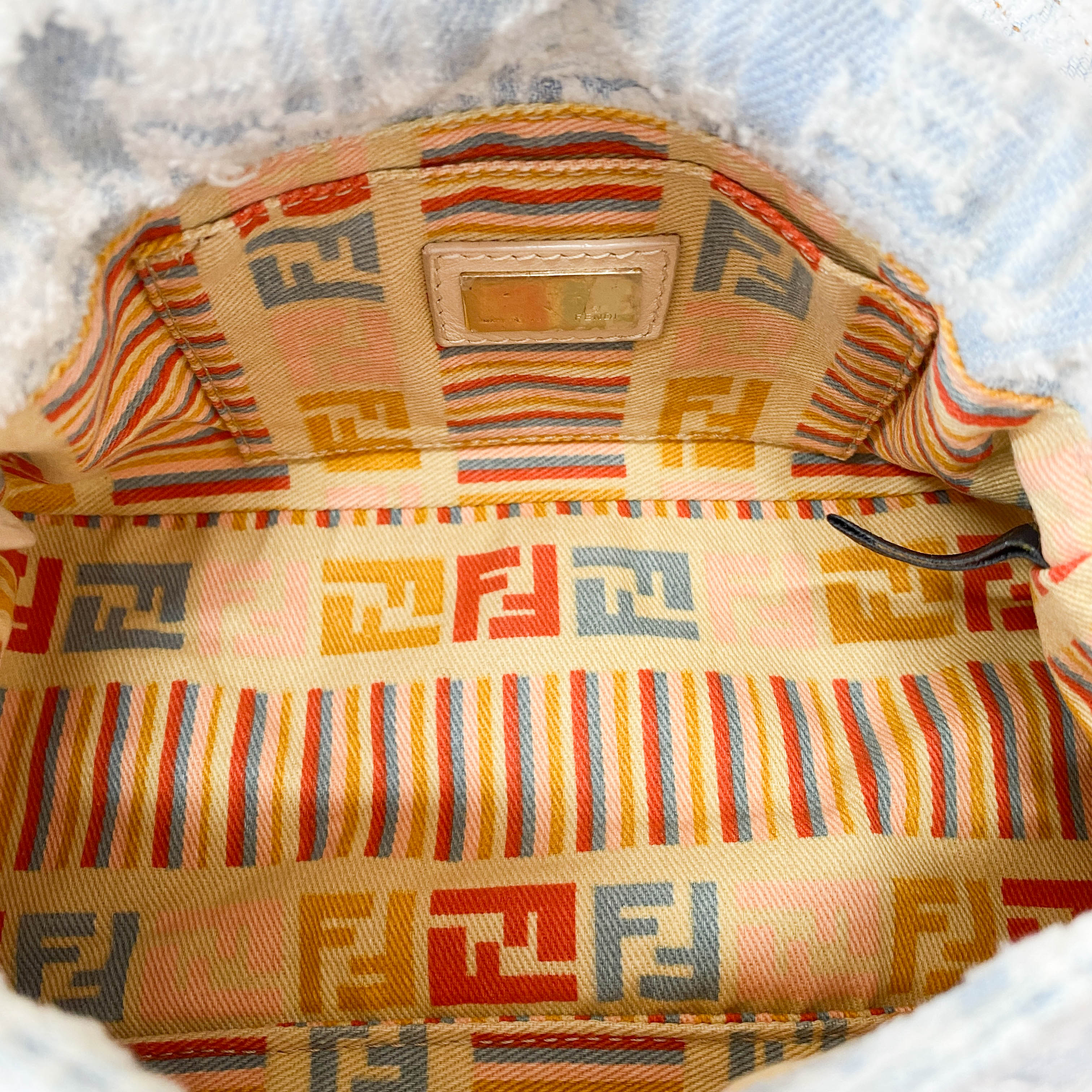 Mini Mamma Baguette Zucca Light Blue Denim Bag