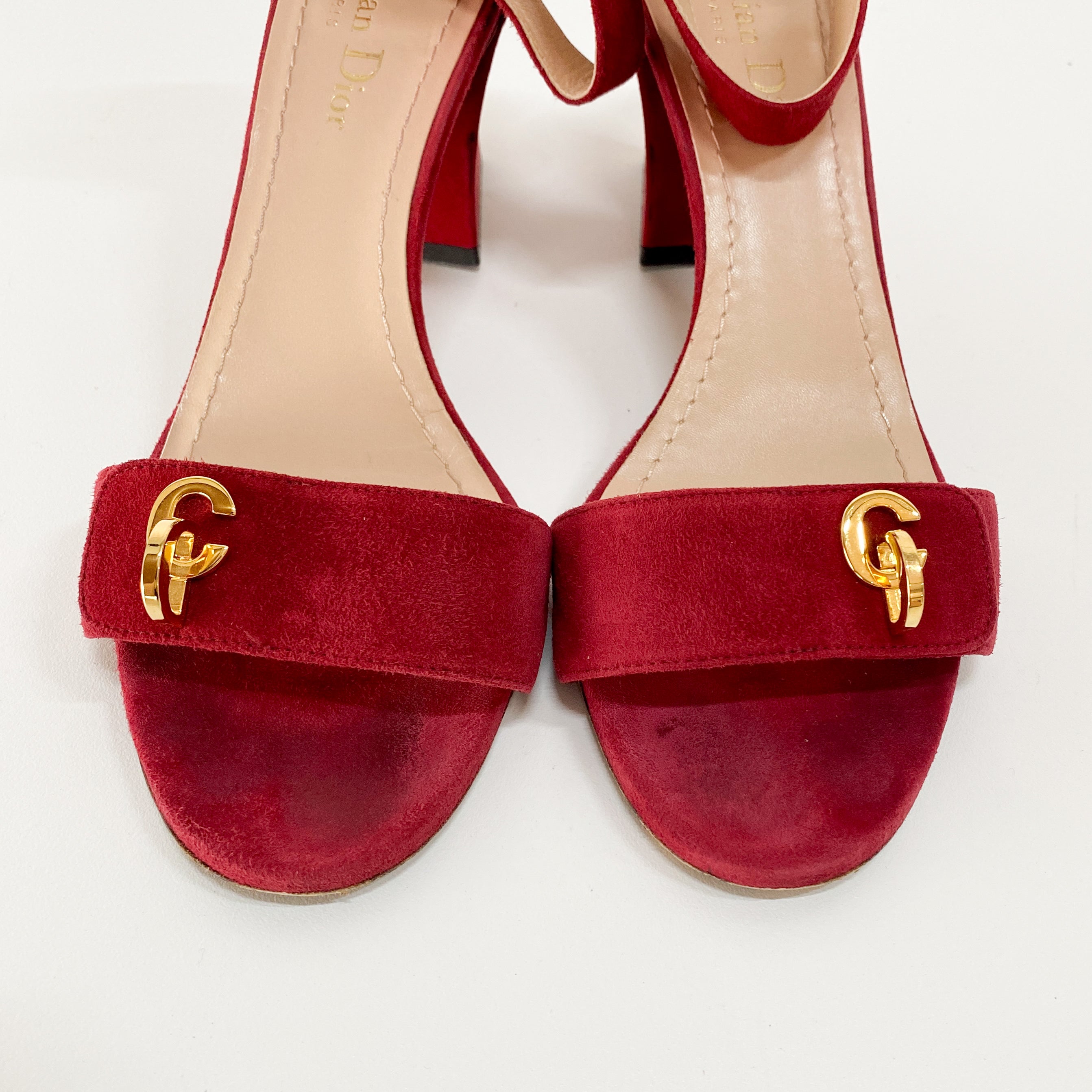 Red Suede Size 37 Strap Heels