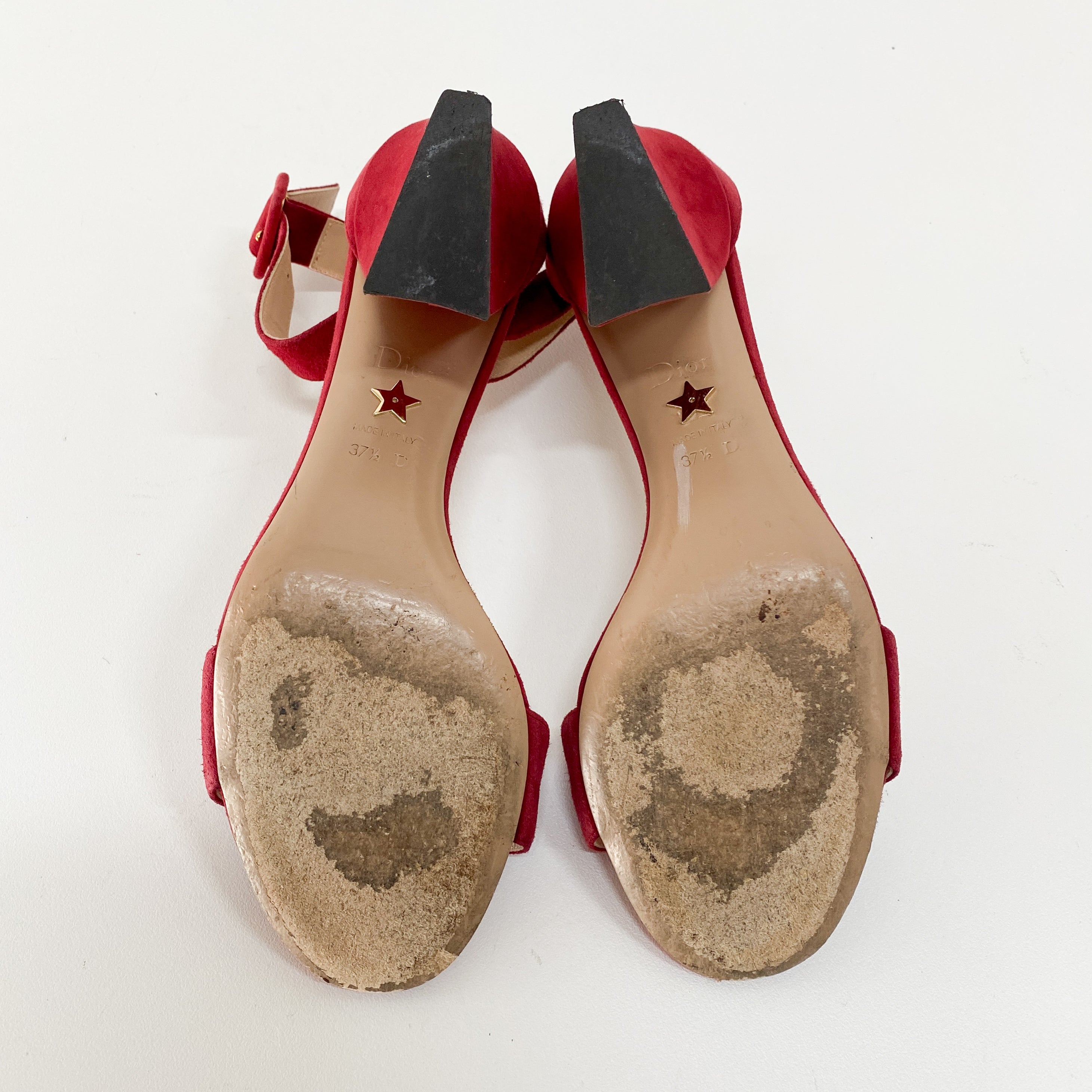 Red Suede Size 37 Strap Heels