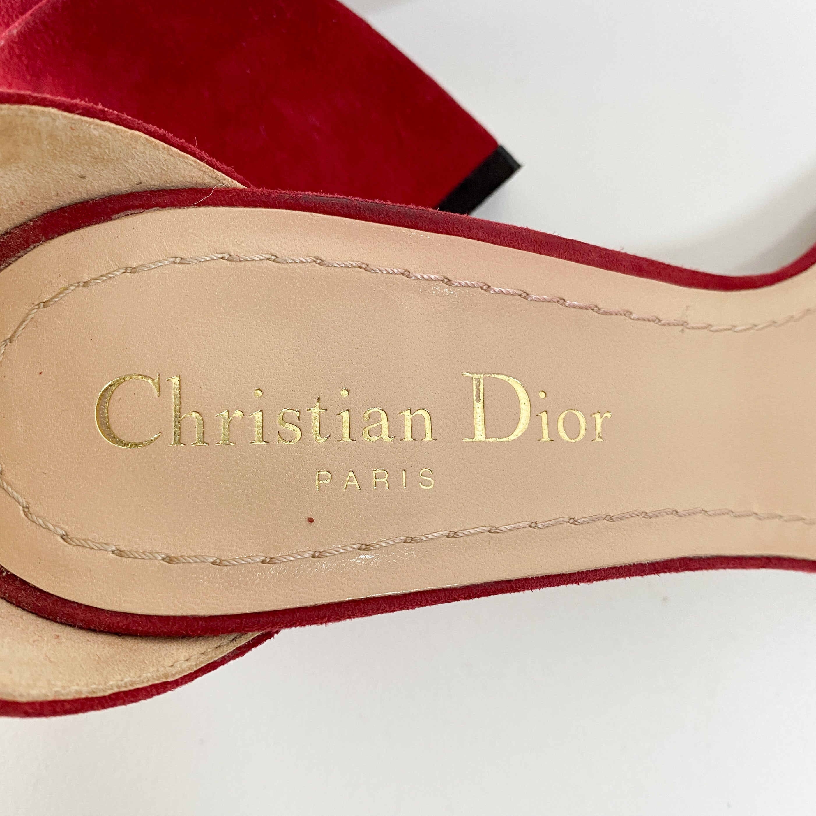 Red Suede Size 37 Strap Heels