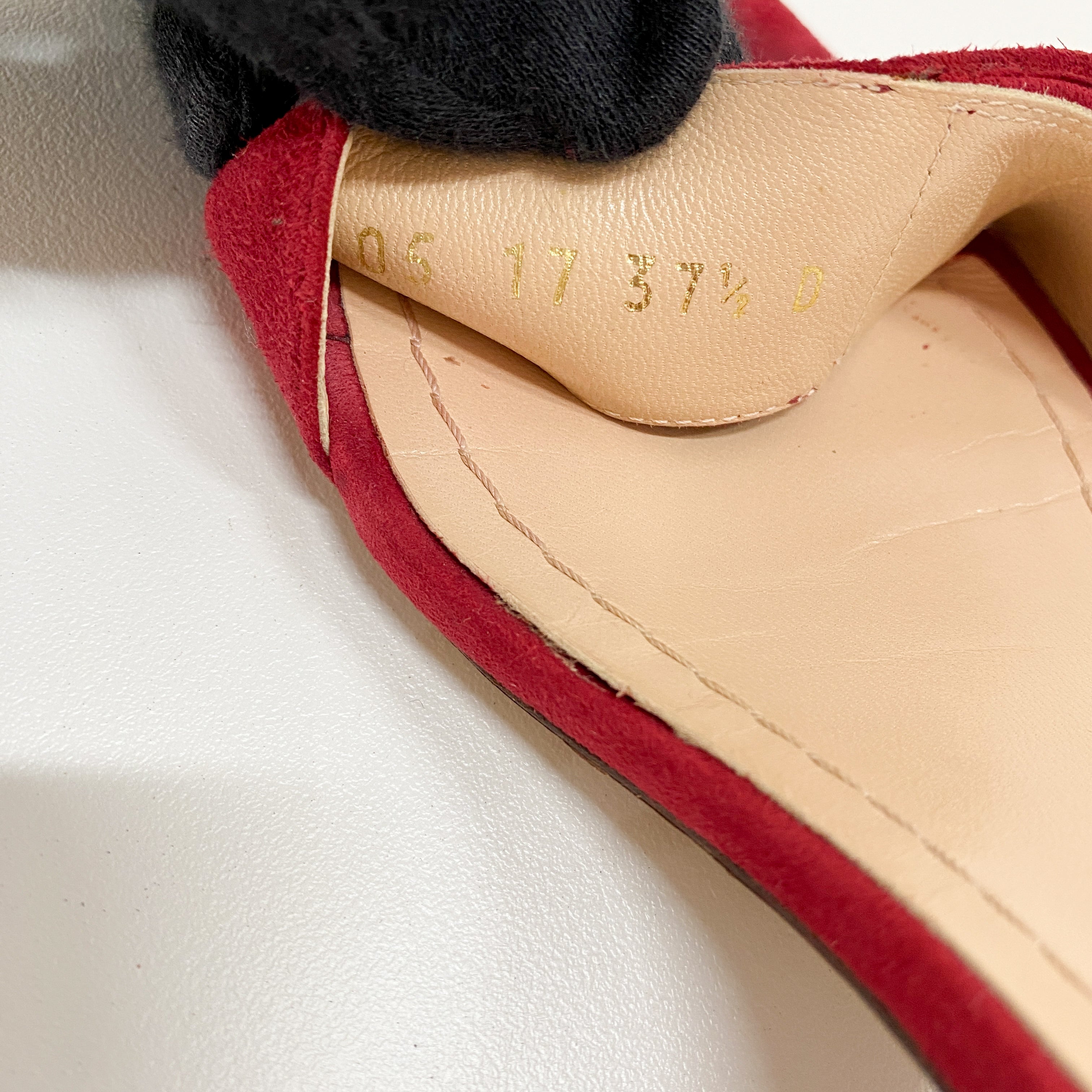 Red Suede Size 37 Strap Heels