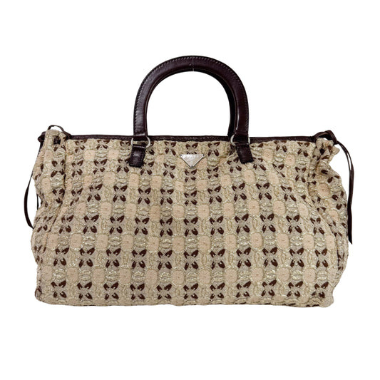 Bow Cloquet Embroidered Top Handle Bag